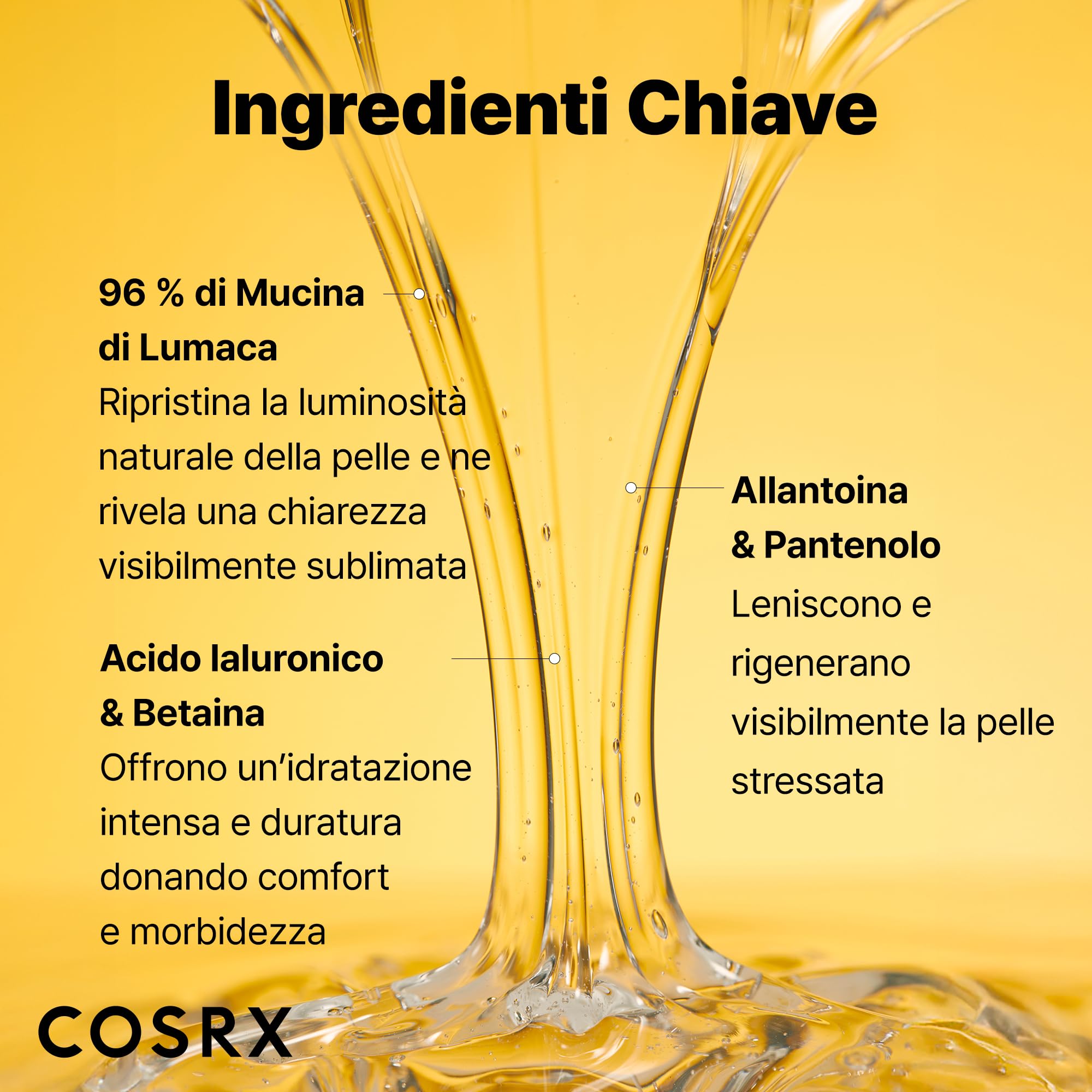 COSRX Essenza di bava di lumaca 96 100ml, 96,3% di filtro di secrezione di lumaca, ringiovanisce la pelle da secchezza e invecchiamento, assorbe rapidamente nella pelle, Ipoallergenico
