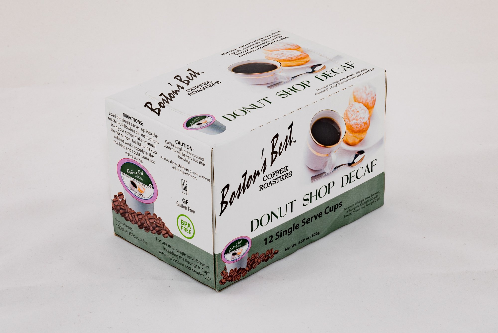 Boston’s Best - Hearty Donut Shop Decaf Medium Roast Coffee, Delicious Gourmet Compatible with Keurig Coffee Maker, 1 Count (12 Single Serve Cups)