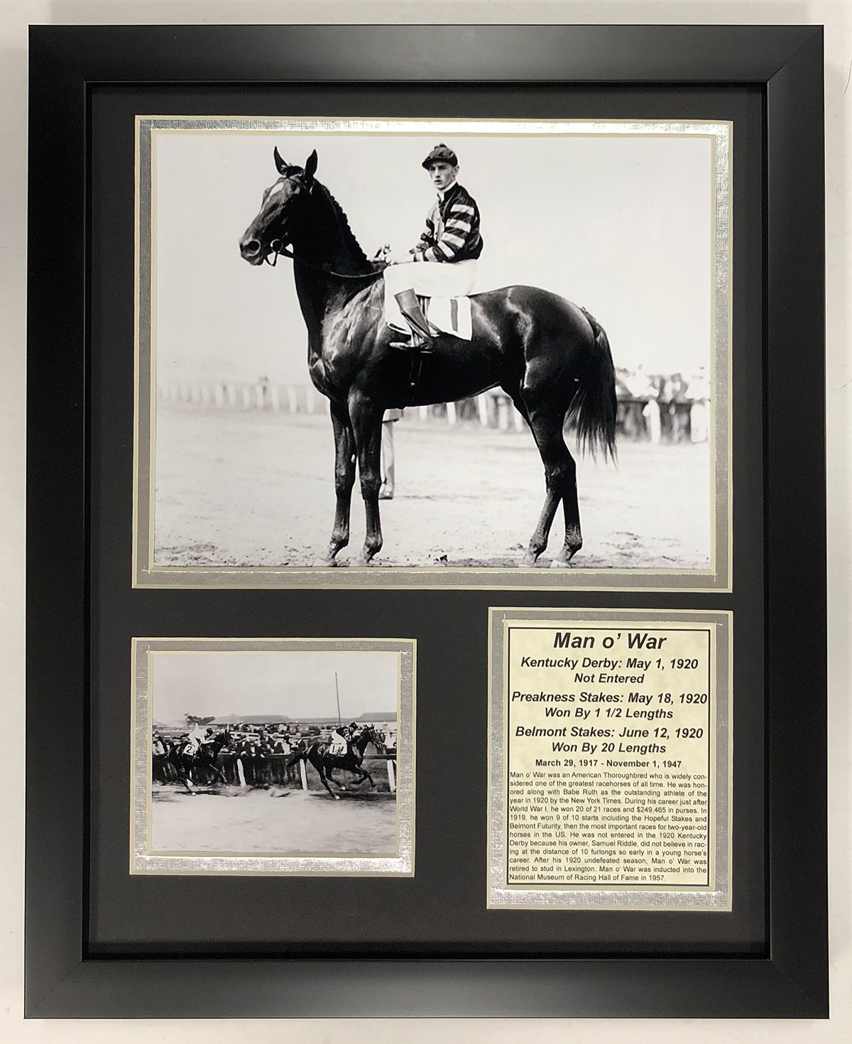 Legends Never Die Man o' War Framed Double Matted Photos, 12" x 15"