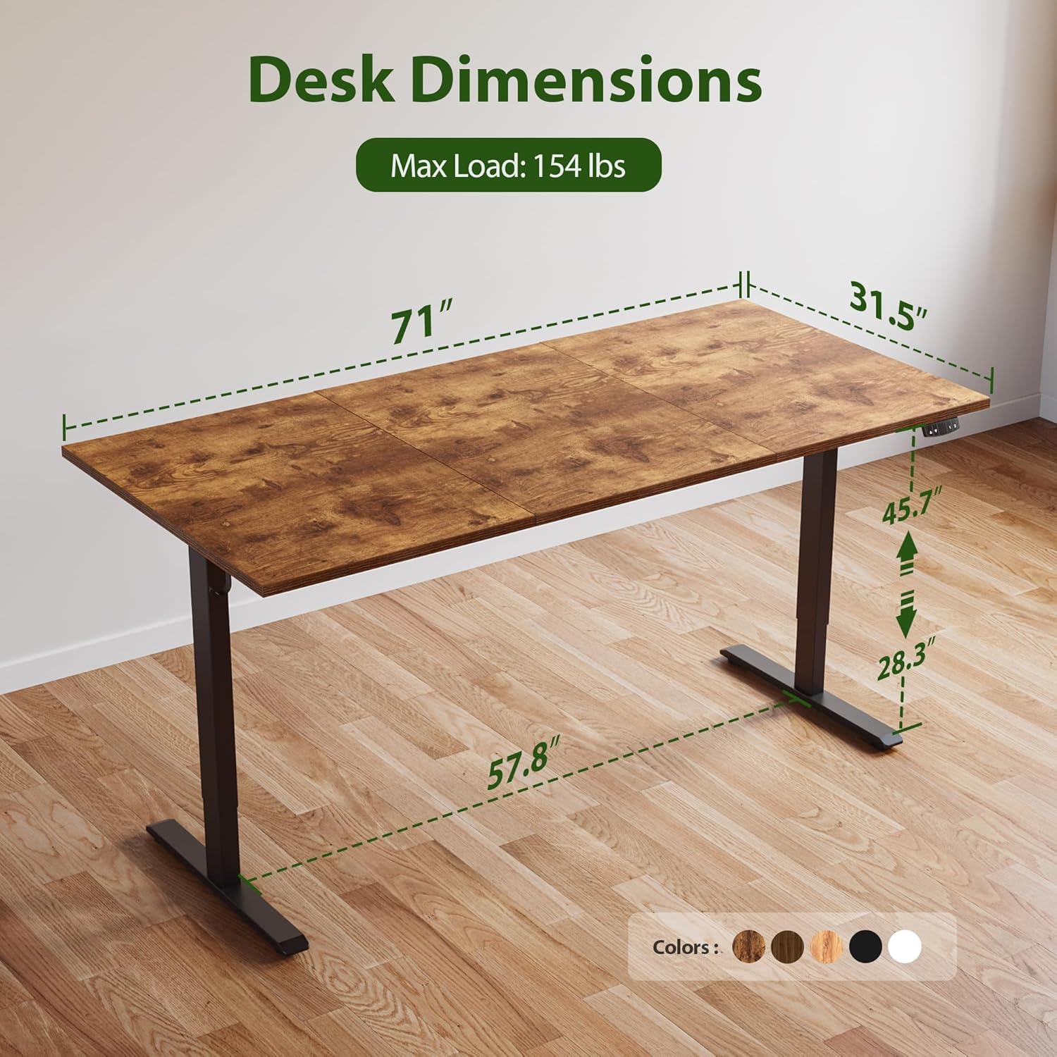 Agilestic Electric Standing Desk, 48 x 24 Inches Height Adjustable Desk, Sit Stand up for Work Office Home, Ergonomic Rising Computer Table with Memory Preset, Rustic Brown Agilestic Electric Standing Desk, 48 x 24 Inches Height Adjustable Desk, Sit Stand up for Work Office Home, Ergonomic Rising Computer Table with Memory Preset, Rustic Brown