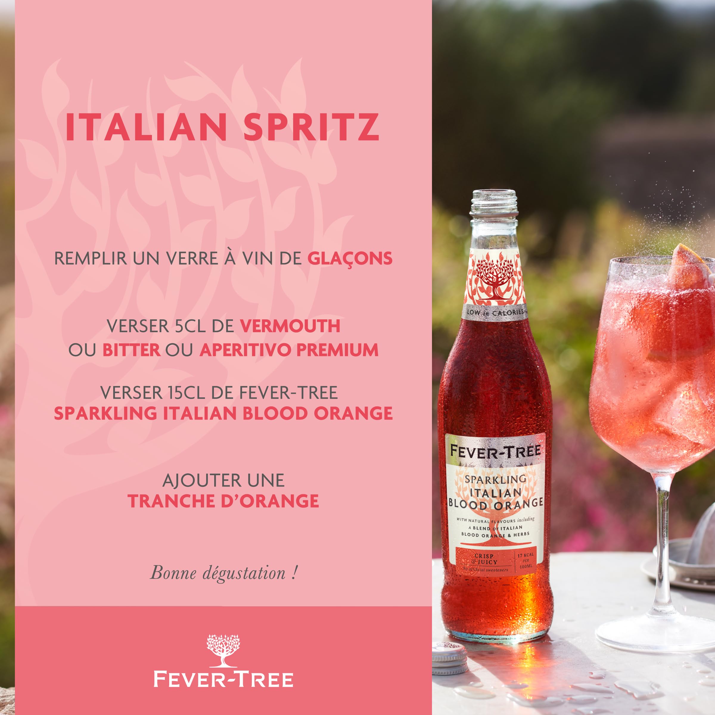 FEVER TREE Sparkling Italian Blood Orange - Pack de 8 x 500 ml