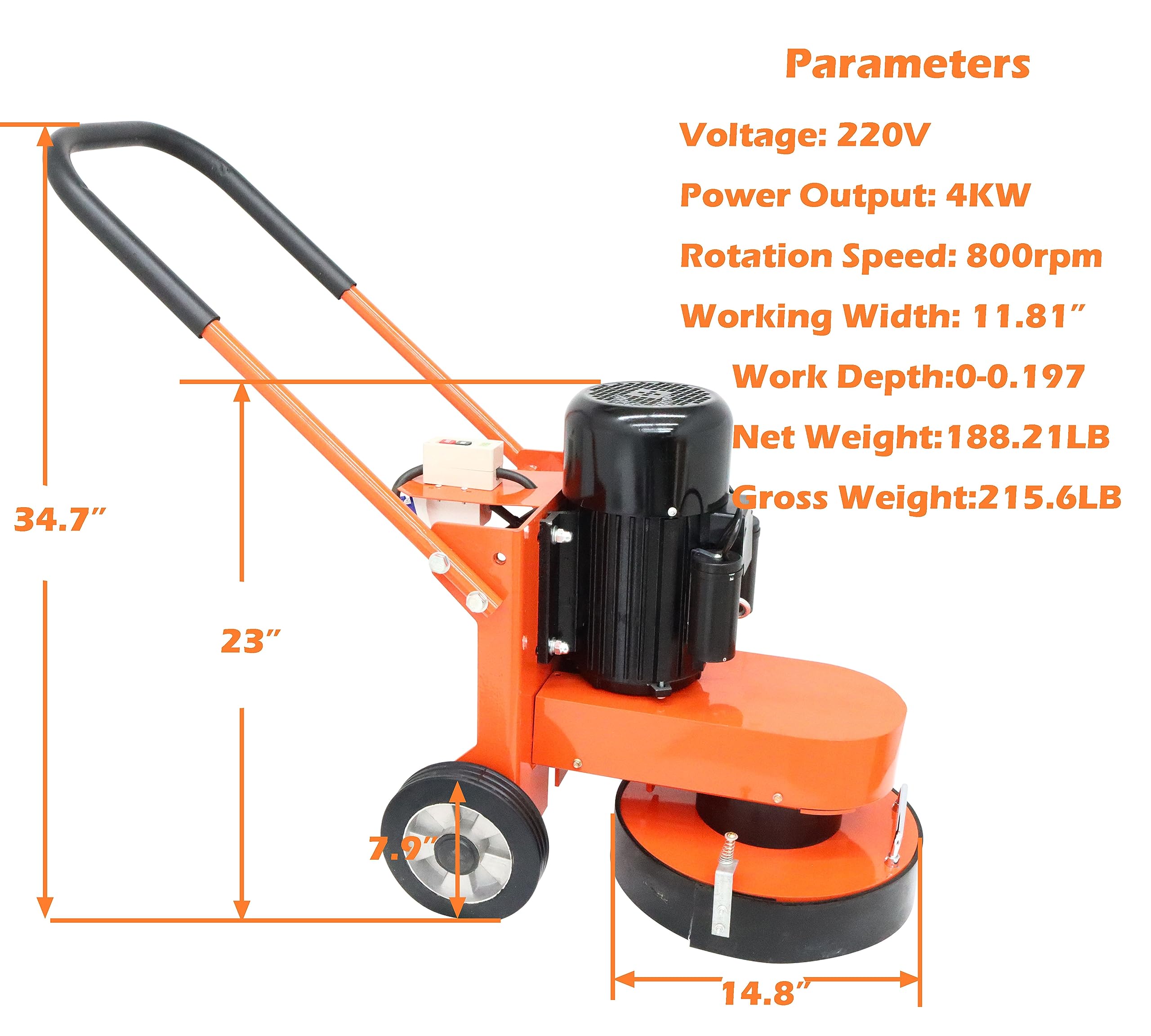 BREVELTION Cement Ground Grinder for Grinding Concrete, Epoxy