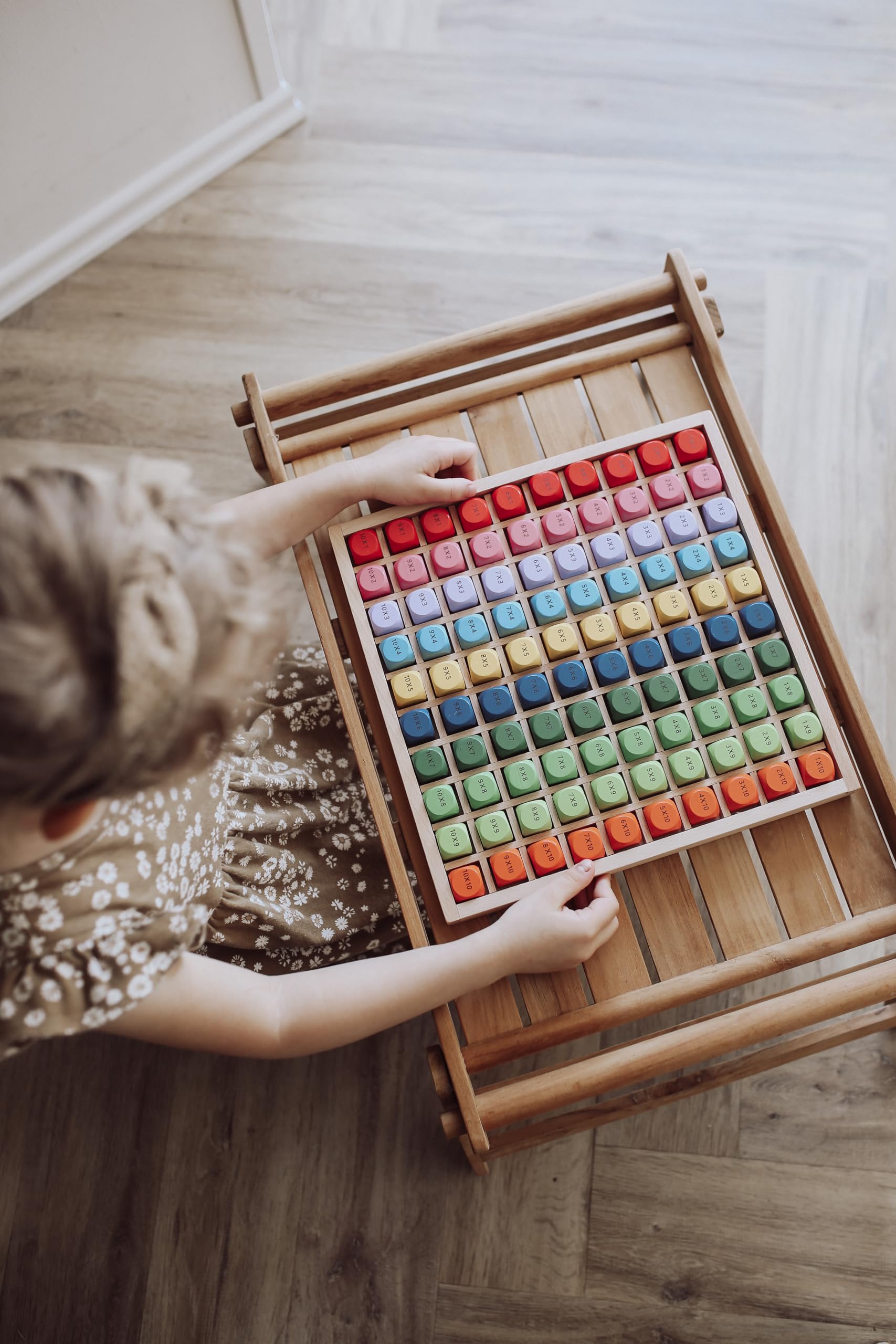 Grande Tabellina Natureich per 1x1 alunni delle elementari/tavola di calcolo in legno/cubi colorati con quesiti/gioco e divertimento per gli esperti di calcoli/imparare facilmente