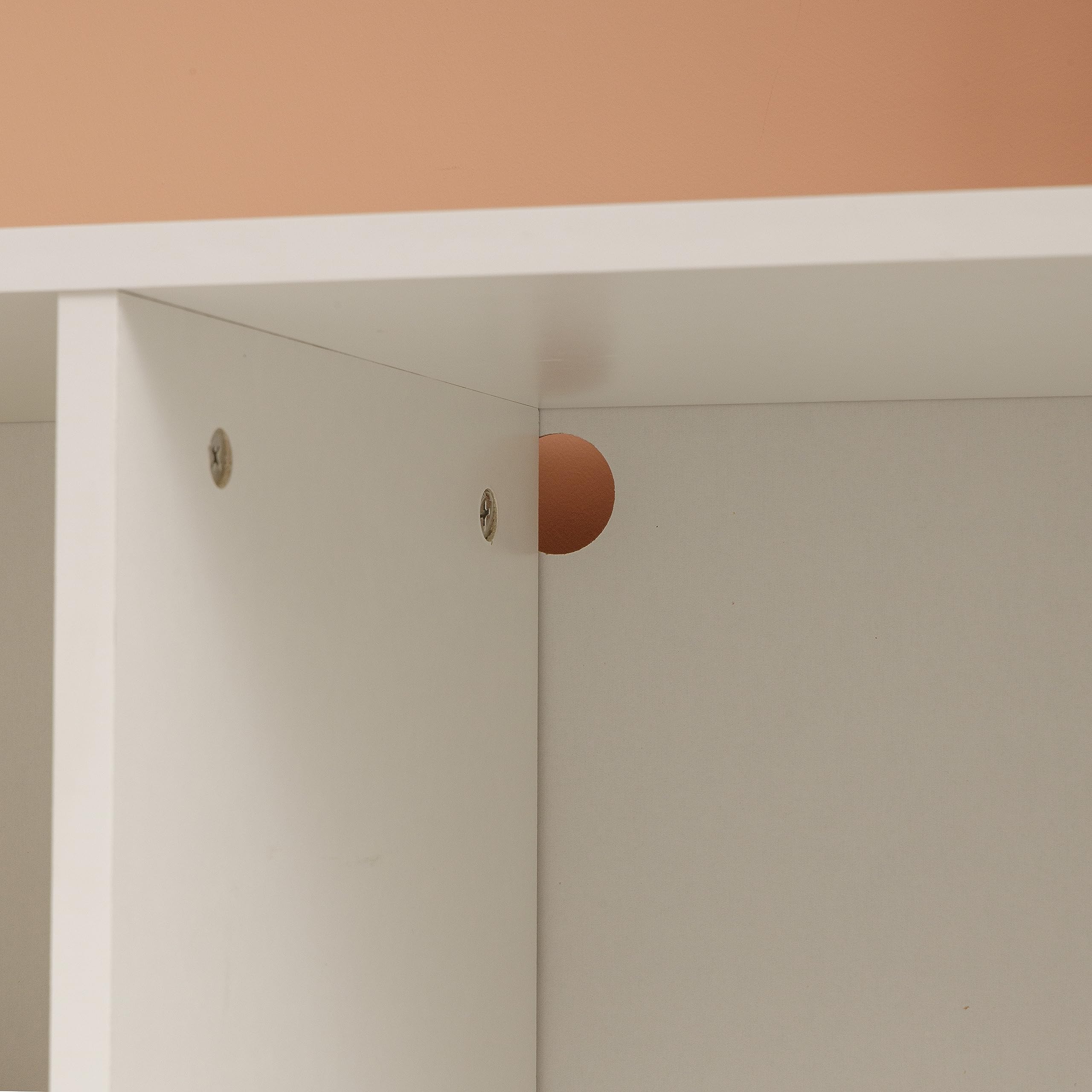 Baroni Home Mobile per Tv Sospeso con 3 Cassetti, Foro per Passaggio Cavi in MDF, Consolle Porta TV per Camera da Letto, Salotto, Cucina, Bianco, 140x33x30 cm