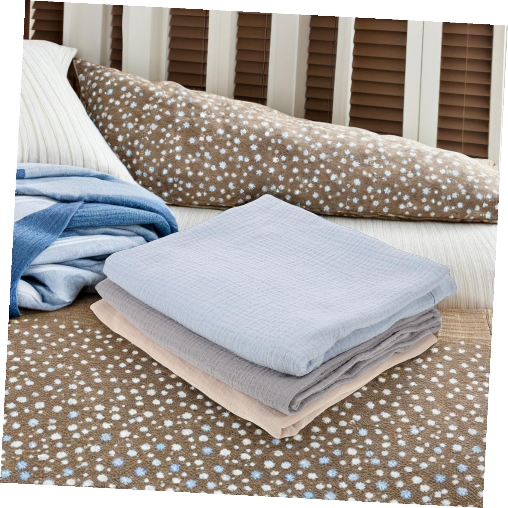 3 Stück Teiliges Swaddle Musselin Wickeltücher für Neugeborene Atmungsaktive Weiche Baumwoll-wickeldecken Unisex Neugeborenen Decken für Sicheren Schlaf