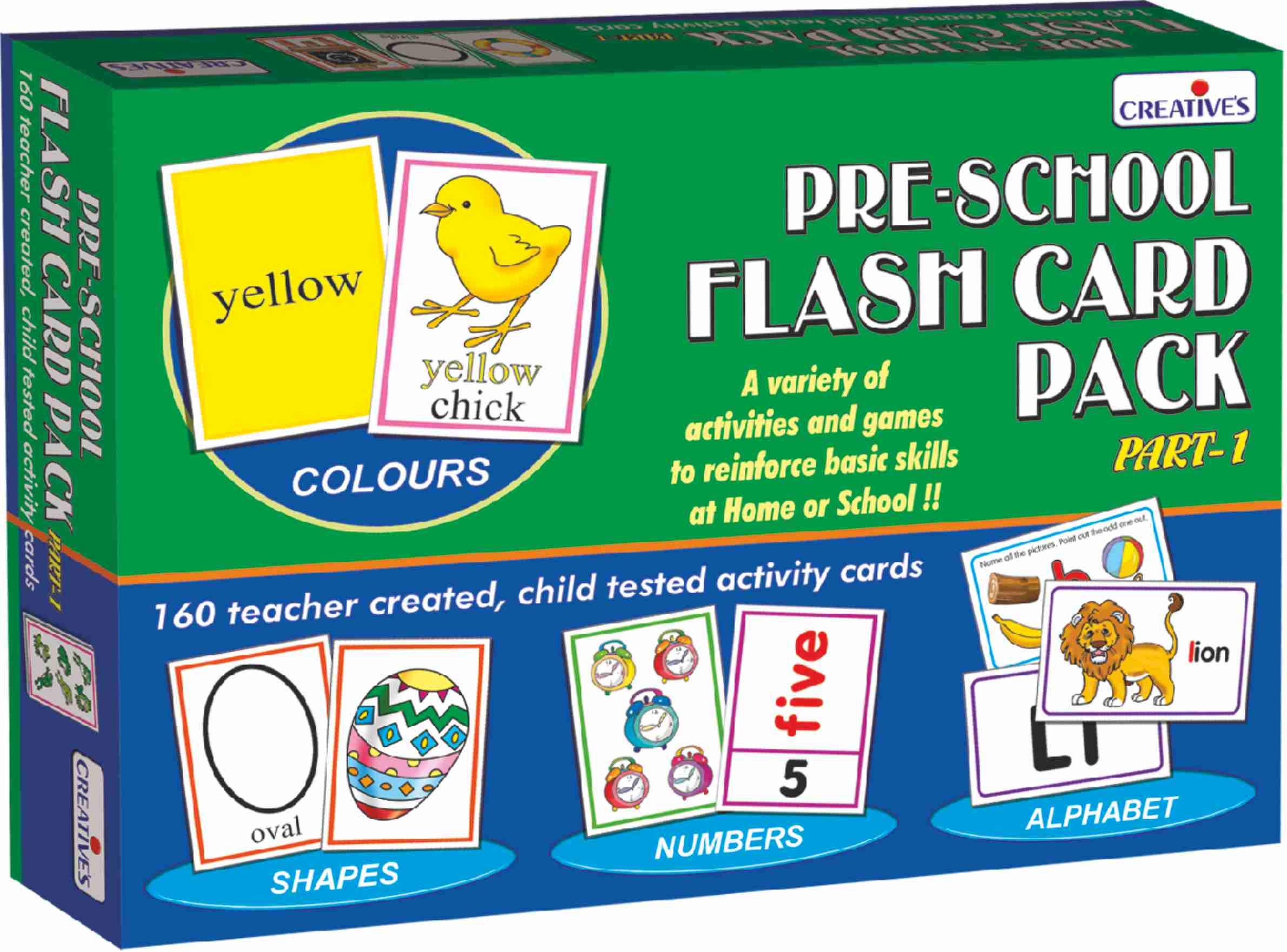 Creative’s Pre-School Flash Card Pack Part-1| Learning Shapes, Numbers, Alphabet | Total 160 Cards Value Pack | Teacher Created Classroom Tested Flash Card Pack| Ages 3 & up (B00931291U) Amazon Price History, Amazon Price Tracker
