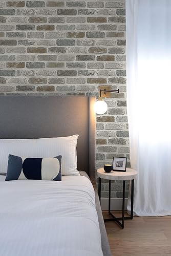 Miniatura 5 de NextWall - Papel pintado de ladrillo sintético lavado, de pelar y pegar