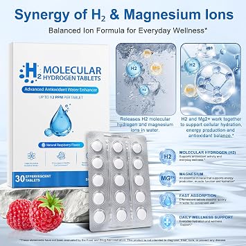 Hydrogen Water Tablets, Molecular Hydrogen Tablets for Drinking Water, Supports Daily Energy & Wellness (1 Pack)