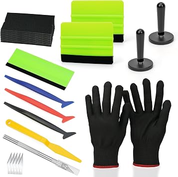 Professional Car Wrapping Tool Kit, Auto Tinting Tools with Squeegee, Film Knife, Magnetic Holders & Vinyl Wrap Gloves for Bubble-Free Installation