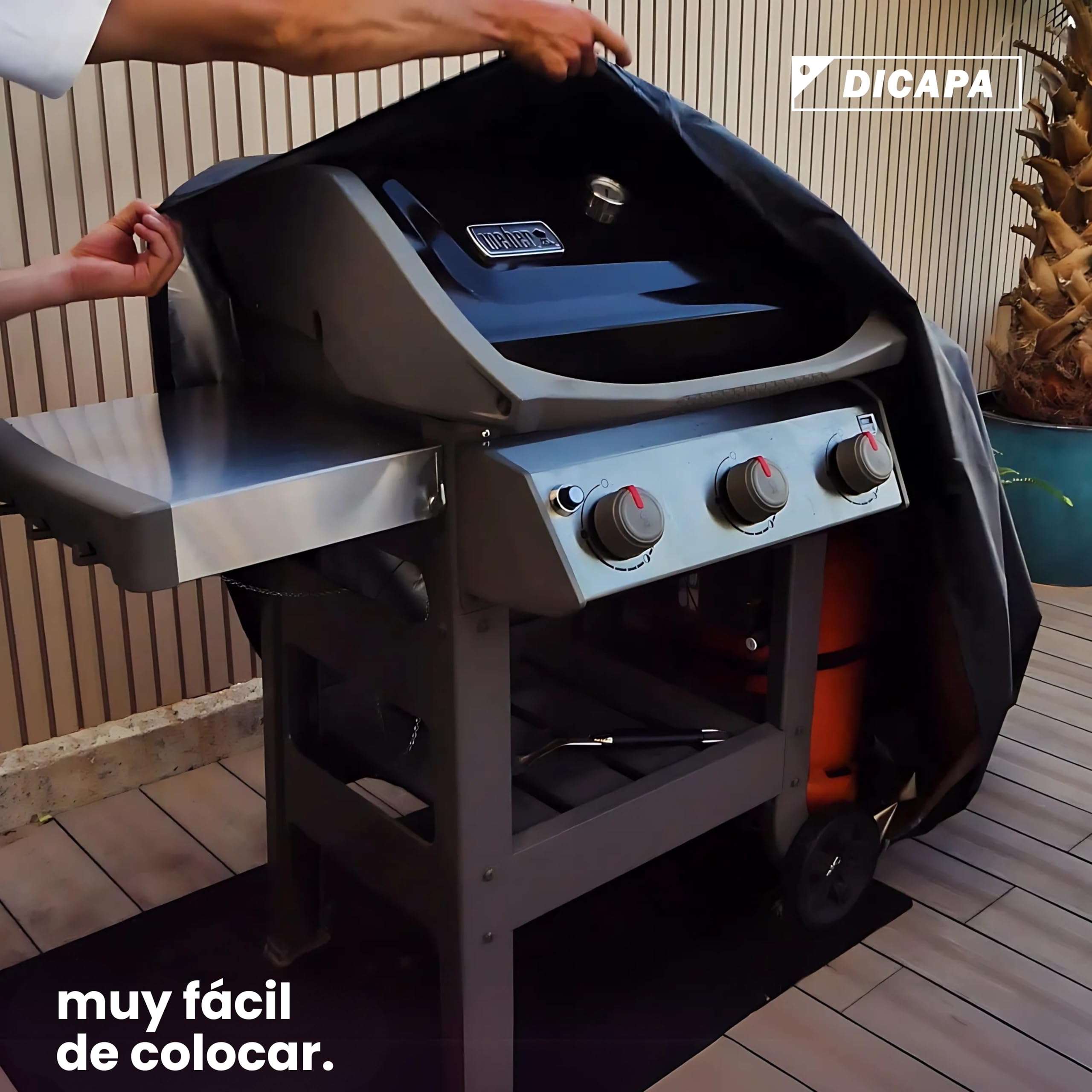 DICAPA Funda Barbacoa Exterior Impermeable, Funda Exterior Impermeable, Fundas Protectora para Barbacoa de (147x61x117cm), Funda Impermeable Exterior, Funda BBQ