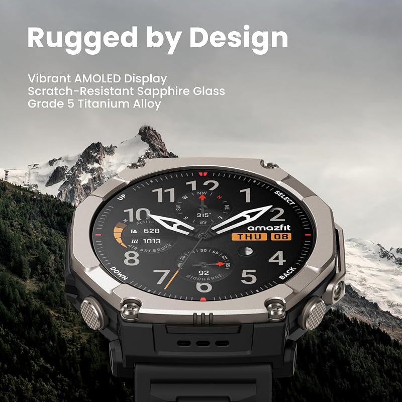 Amazfit T-Rex Ultra 2 GPS Okosóra Titán, 1,5" AMOLED Kijelző, 30 Napos Akkumulátor