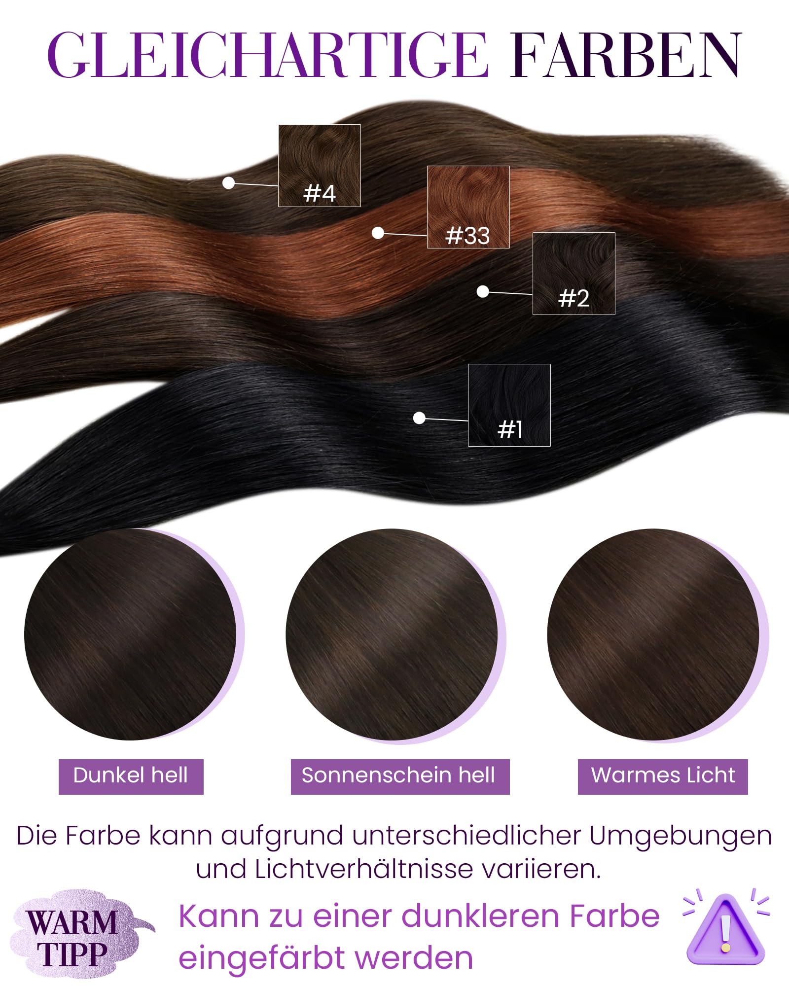 LaaVoo Bondings Extensions Echthaar Dunkelbraun Echthaar Extensions Mit Keratin Bondings Braun 1g/s U Tips Extensions Echthaar Bondings Dunkelstes Braun 100G 60cm #2