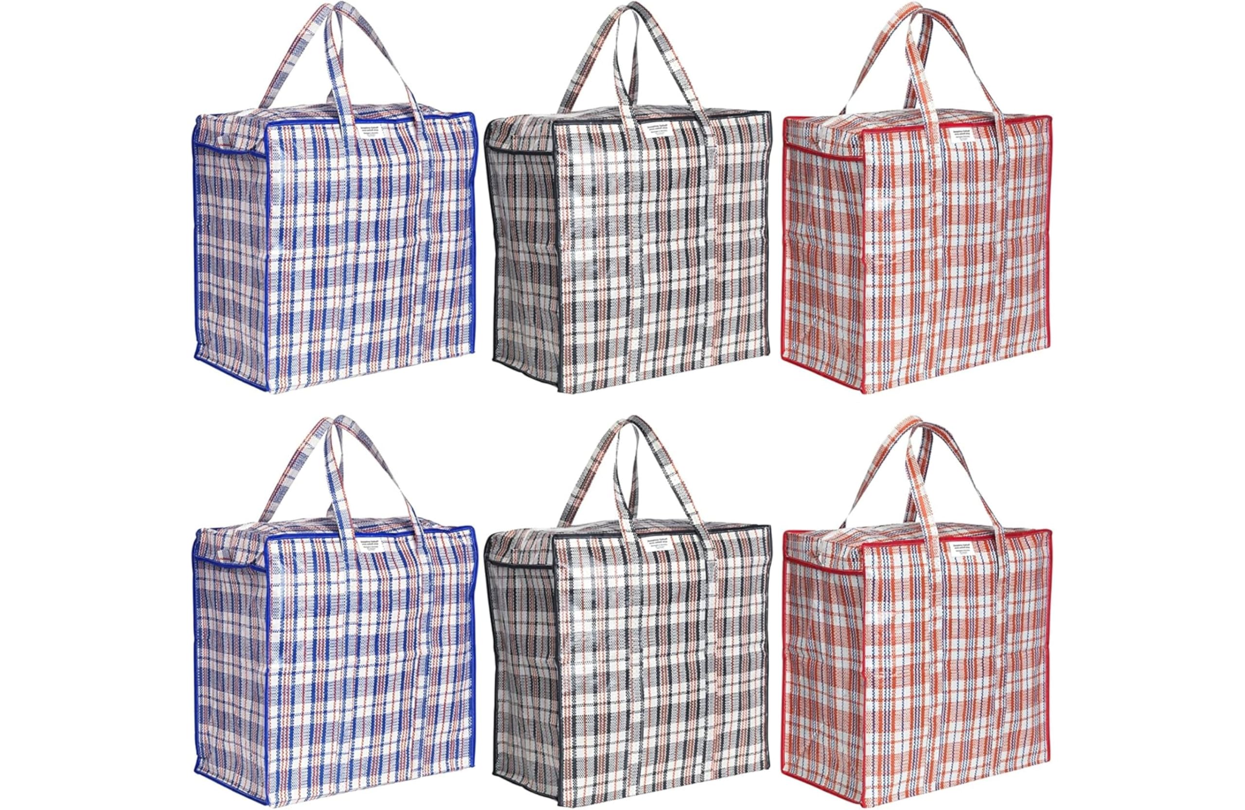 Josephine Osthoff bolsas almacenaje ropa – resistentes al agua y duraderas, con cremallera, 75L, capacidad 20kg, colores surtidos, pack de 6