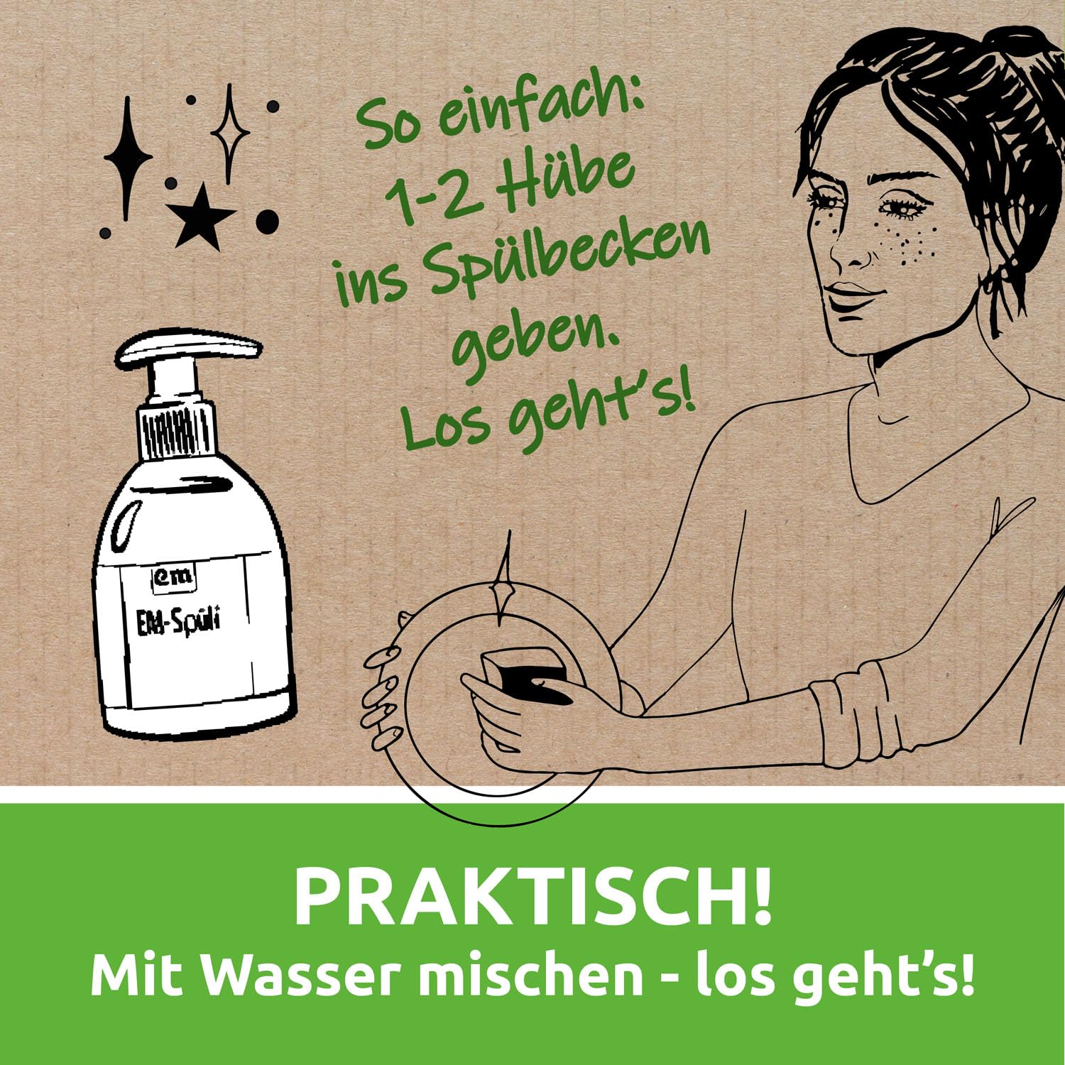 EM-Chiemgau Bio Geschirrspülmittel EM-Spüli [mit Effektive Mikroorganismen] sehr ergiebig, extrem Hohe Schmutz- und Fettlösekraft, pflanzliche Waschrohstoffe, Bio Rohstoffe, hautfreundlich - 5 L