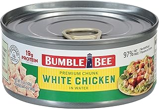 Bumble Bee Premium White Chicken Breast with Rib Meat in Water - 19g Protein per Serving - Gluten Free, Keto Friendly Canned Chicken - 5 oz (Pack of 1)