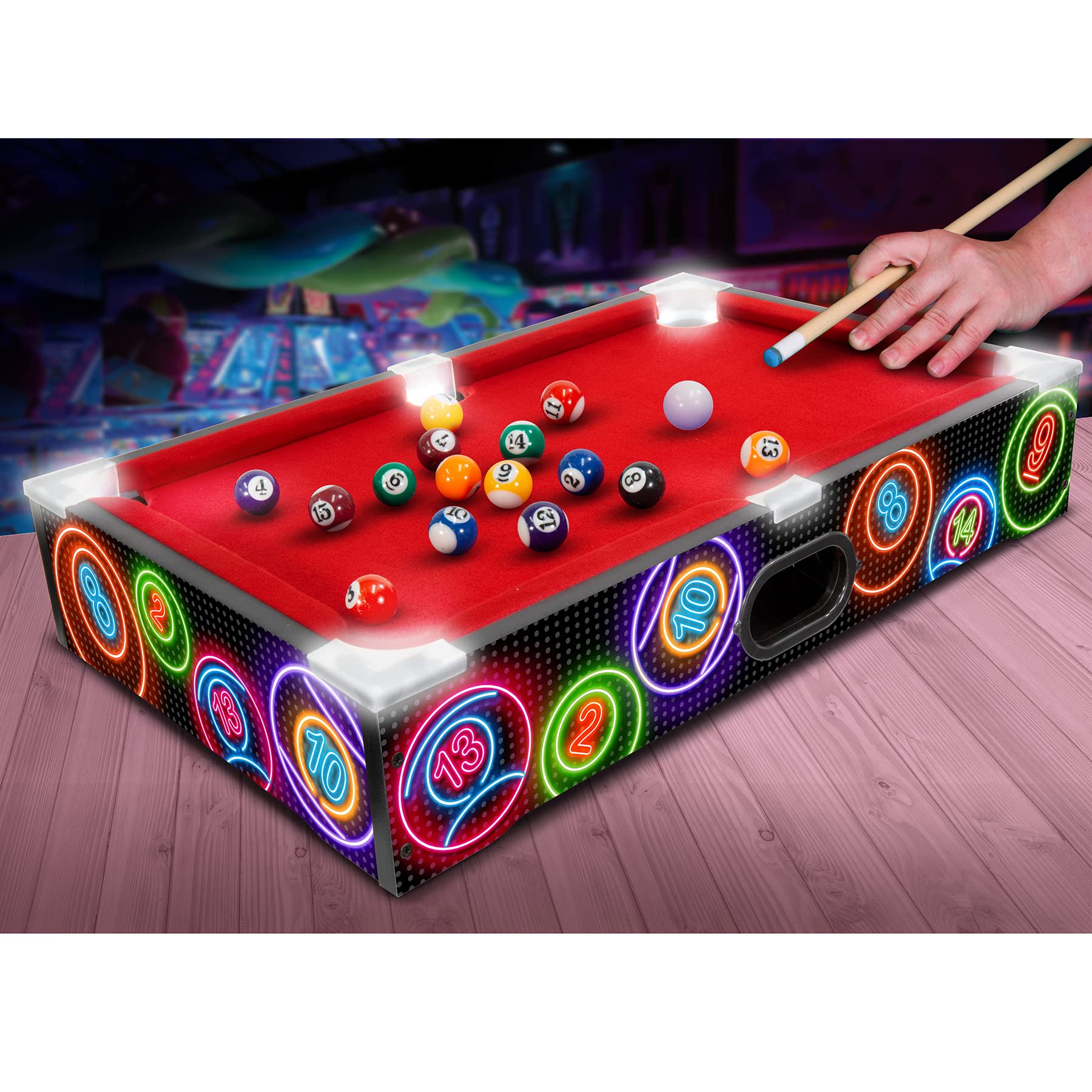 Amazon.com: Ambassador Games Electronic Arcade Pool/Billiards (Neon Series)  : Toys & Games