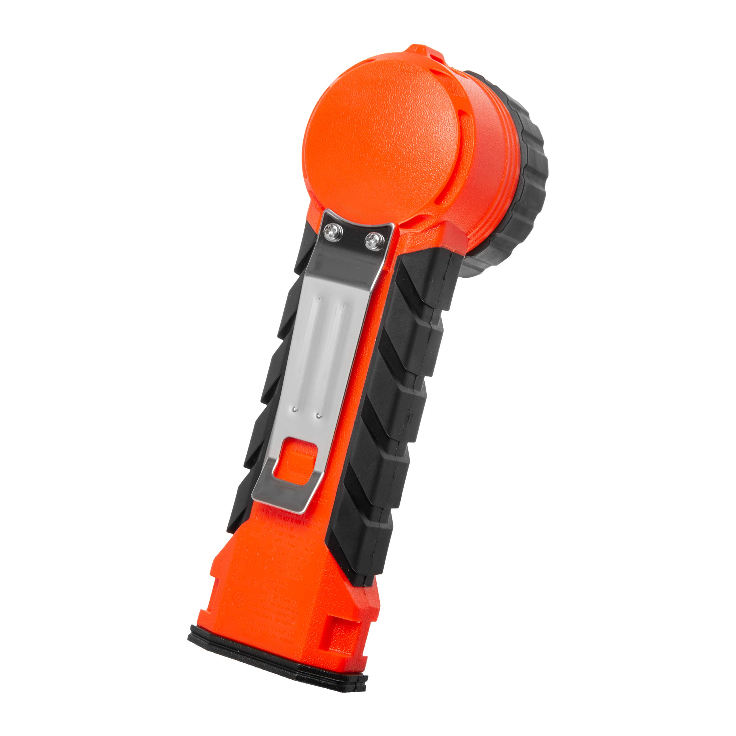 Mactronic M-FIRE AG EX-ATEX - Linterna de ángulo LED (323 lúmenes, peso 250 g, con pilas, grado de protección IP54, alcance de 288 m, funciona con pilas, 4 pilas Energizer E91 (AA) (incluidas)