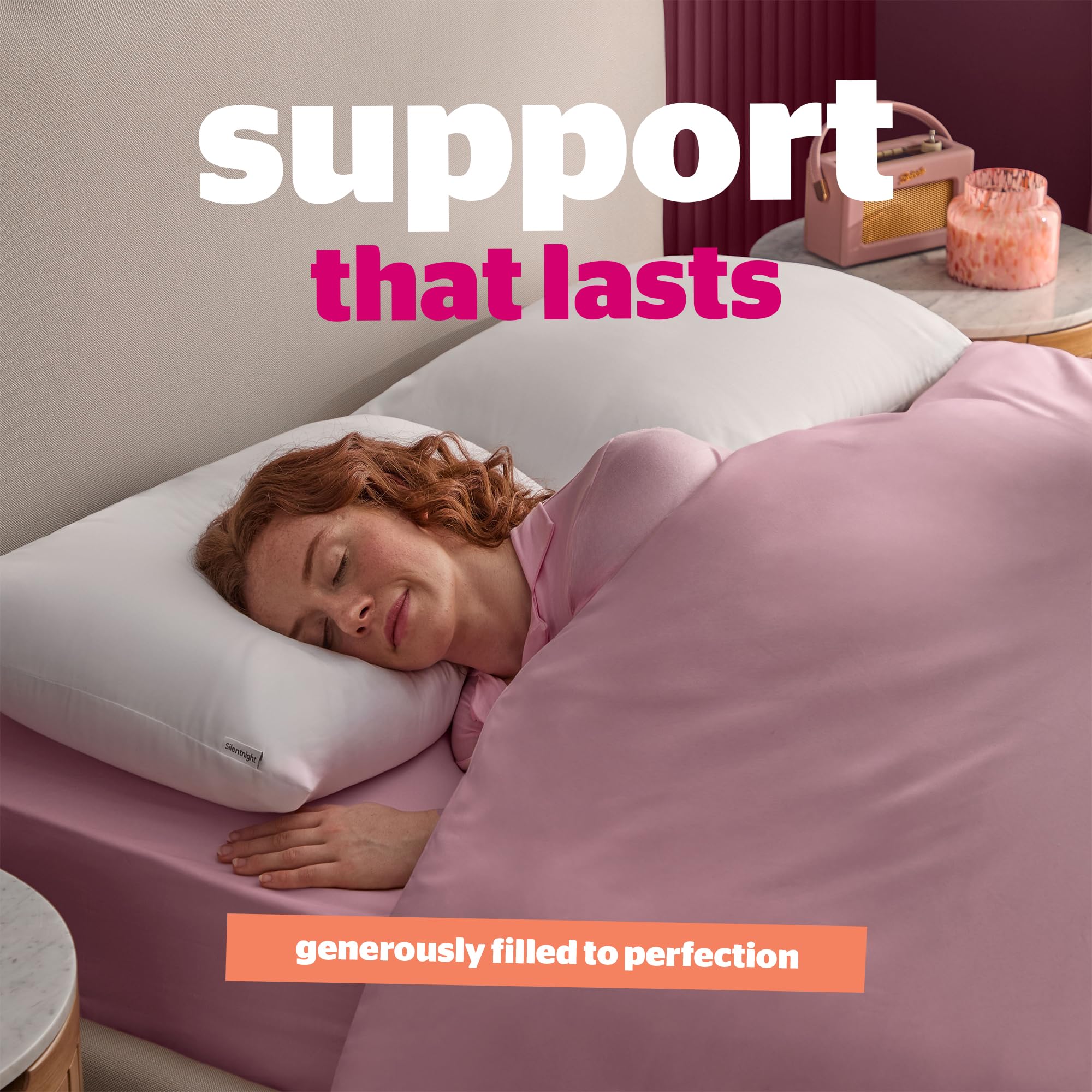 Silentnight Ultrabounce Poduszki do spania na brzuchu, plecach i na boku, miękkie, średnie podparcie, wygodne poduszki do spania na brzuchu, plecach i na boku, 2 sztuki, 2 sztuki