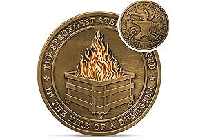 Miniature Dumpster Fire Challenge Coin - Unique Tokens for Desks and Work