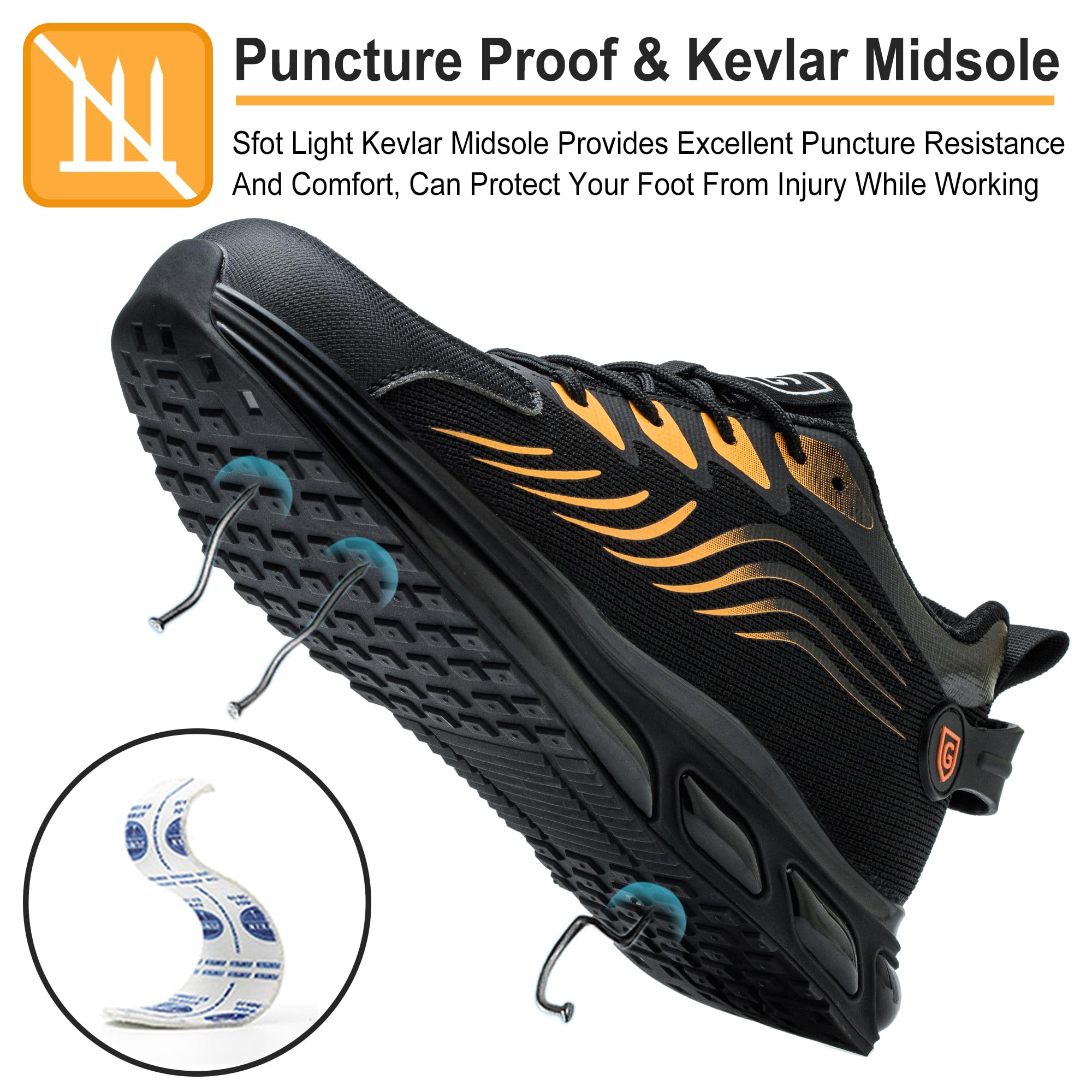 Scarpe Antinfortunistiche Uomo Donna Scarpe Antinfortunistica con Punta in Acciaio Leggero Scarpe da Lavoro Antiforatura Comodo Moda Scarpe Protettive Industriali Ammortizzazione 38EU-46EU