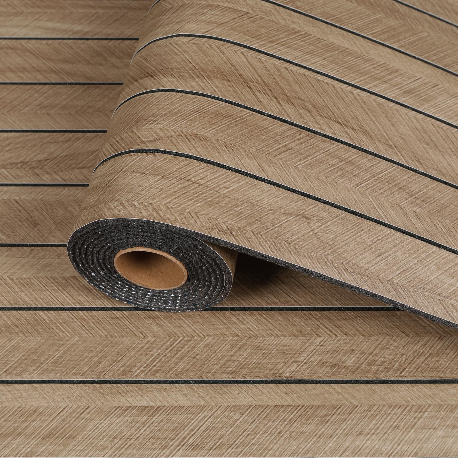 CRE8TIVE Wzór w jodełkę, brązowe panele ścienne 3D, samoprzylepne, 60 x 300 cm, panele sufitowe, samoprzylepne, panele ścienne, PCW, tapeta ścienna, salon, okładzina ścienna, łazienka, wodoodporna
