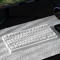 Vista 3 de dagaladoo Teclas blancas topográficas pbt, teclas de doble disparo 75 por ciento, conjunto de teclas con luz, teclas con impresión lateral, teclas