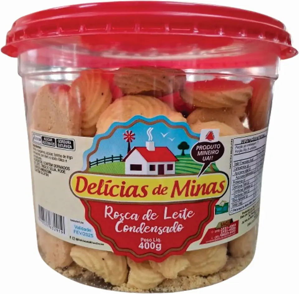 Biscoito Fino Amanteigado de Leite Condensado 400g Delícias de Minas - Rosca Caseira que Derrete na Boca