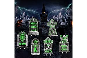 Halloween Decorations Outdoor Tombstone Yard Sign with Stakes - Glow in the...