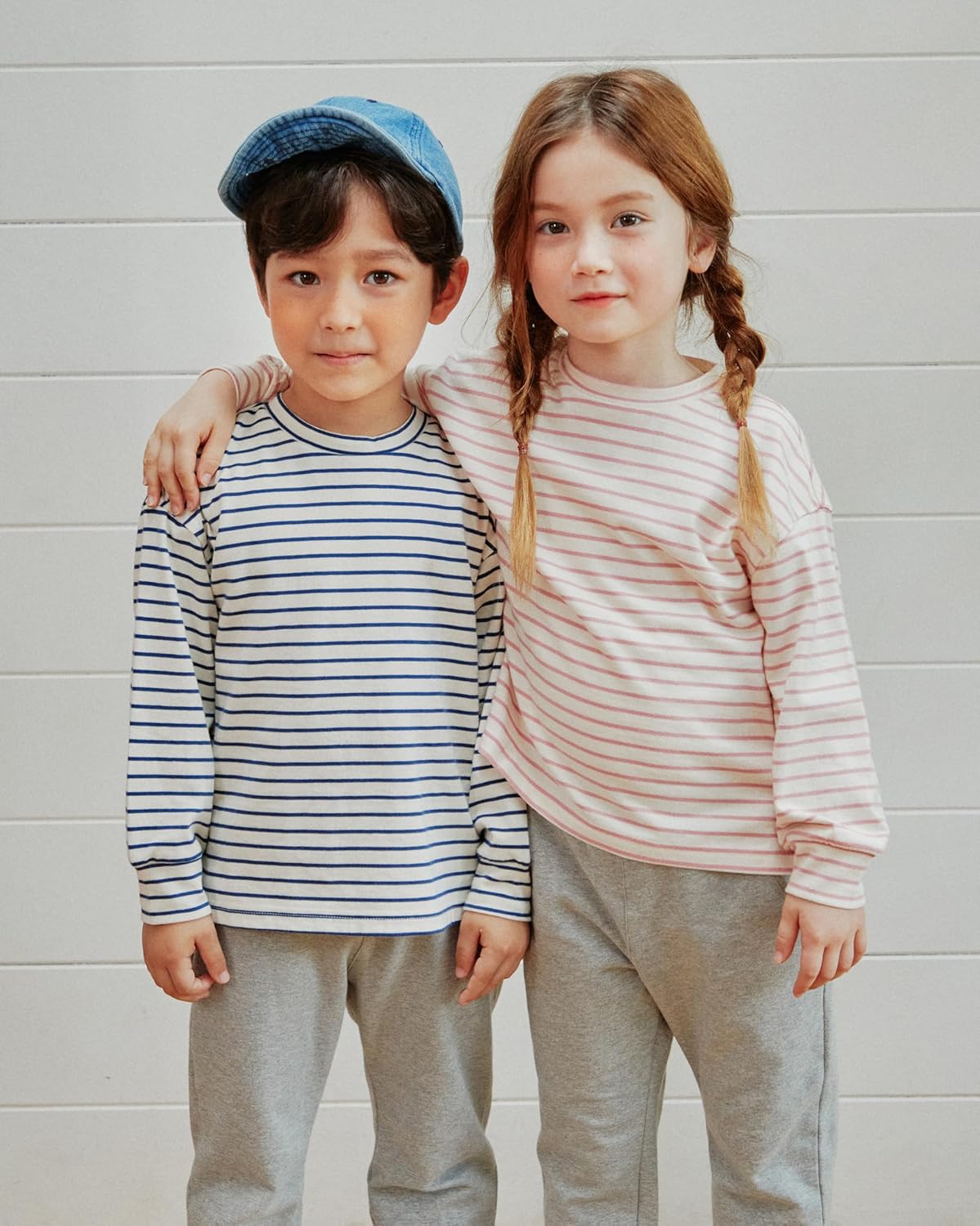 Kids 2-Piece Clothing Set, Striped Long Sleeve T-Shirt Gray Sweatpants, Sweatsuit Lounge Sets, Casual Daily Wear - Image 6