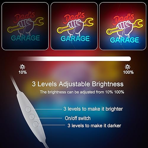 Miniatura 3 de Letrero de neón de garaje para decoración de pared, luz LED, para reparación de automóviles, taller, cueva de hombre, decoración de taller,