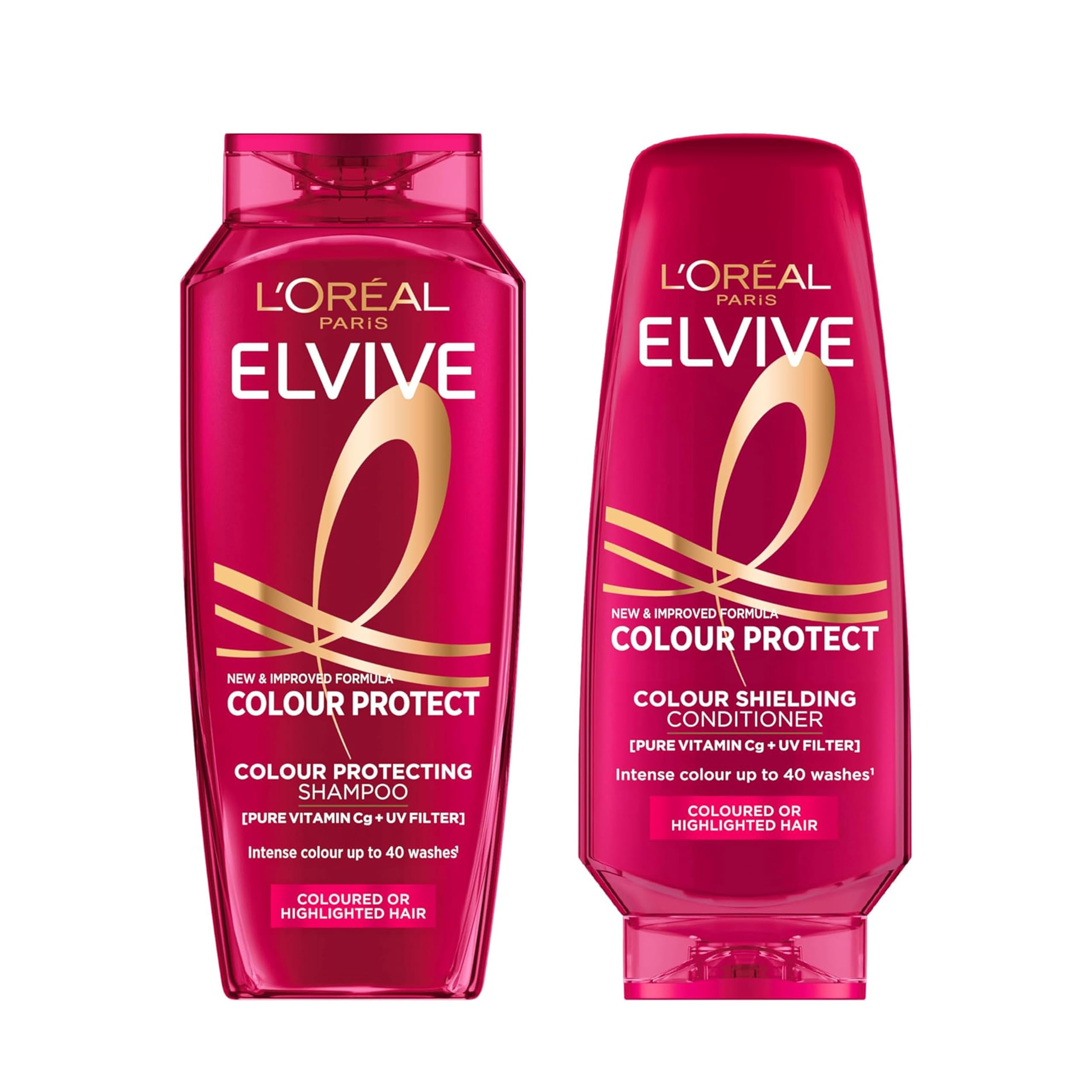 L'Oreal Paris Elvive Colour Protect Haircare Duo – 400ml Colour Protecting Shampoo & 300ml Conditioner Set for Coloured Hair (2-Piece Bundle)