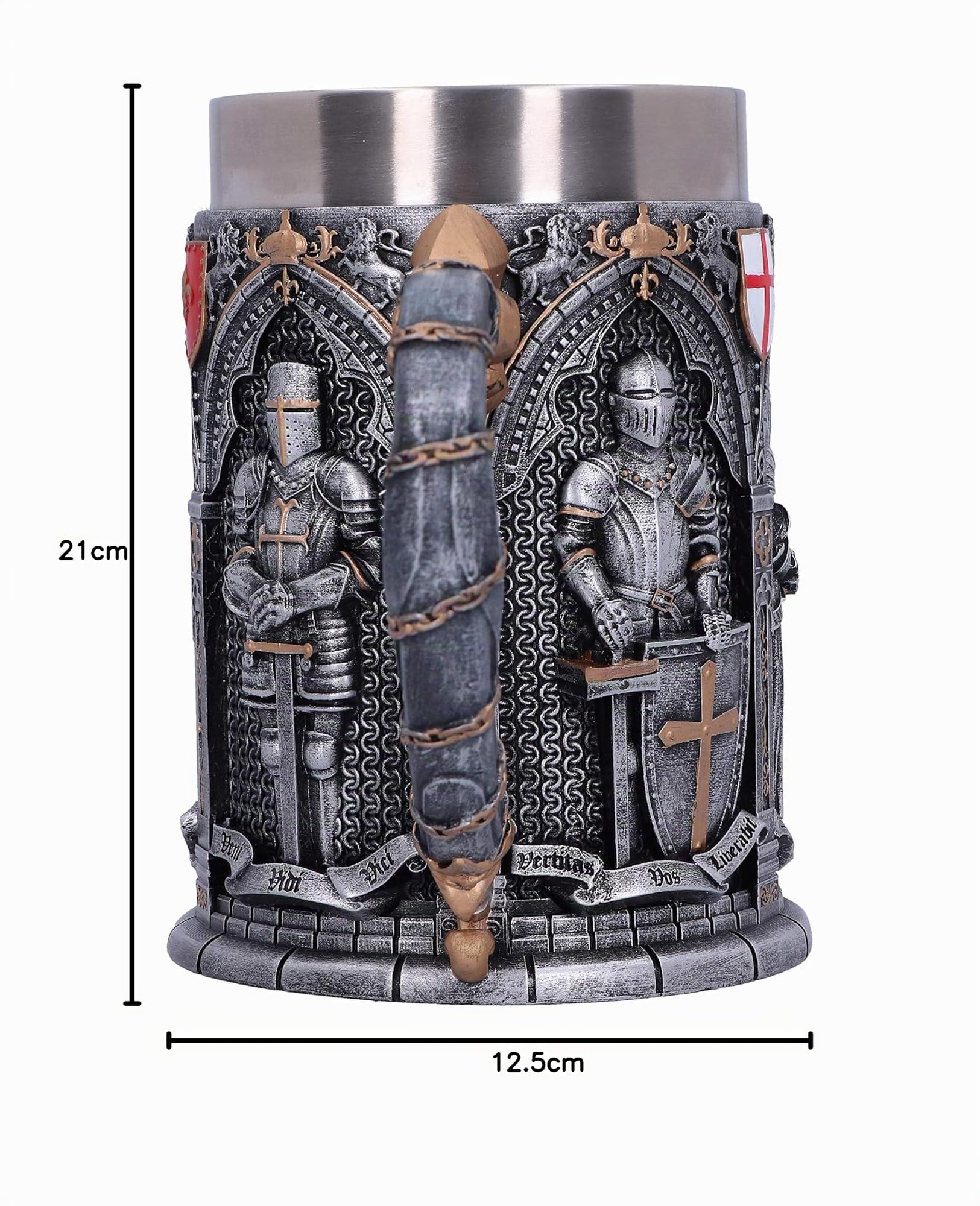 Nemesis Now Chope à serment de Chevalier Latin, Argent, 15,3 cm