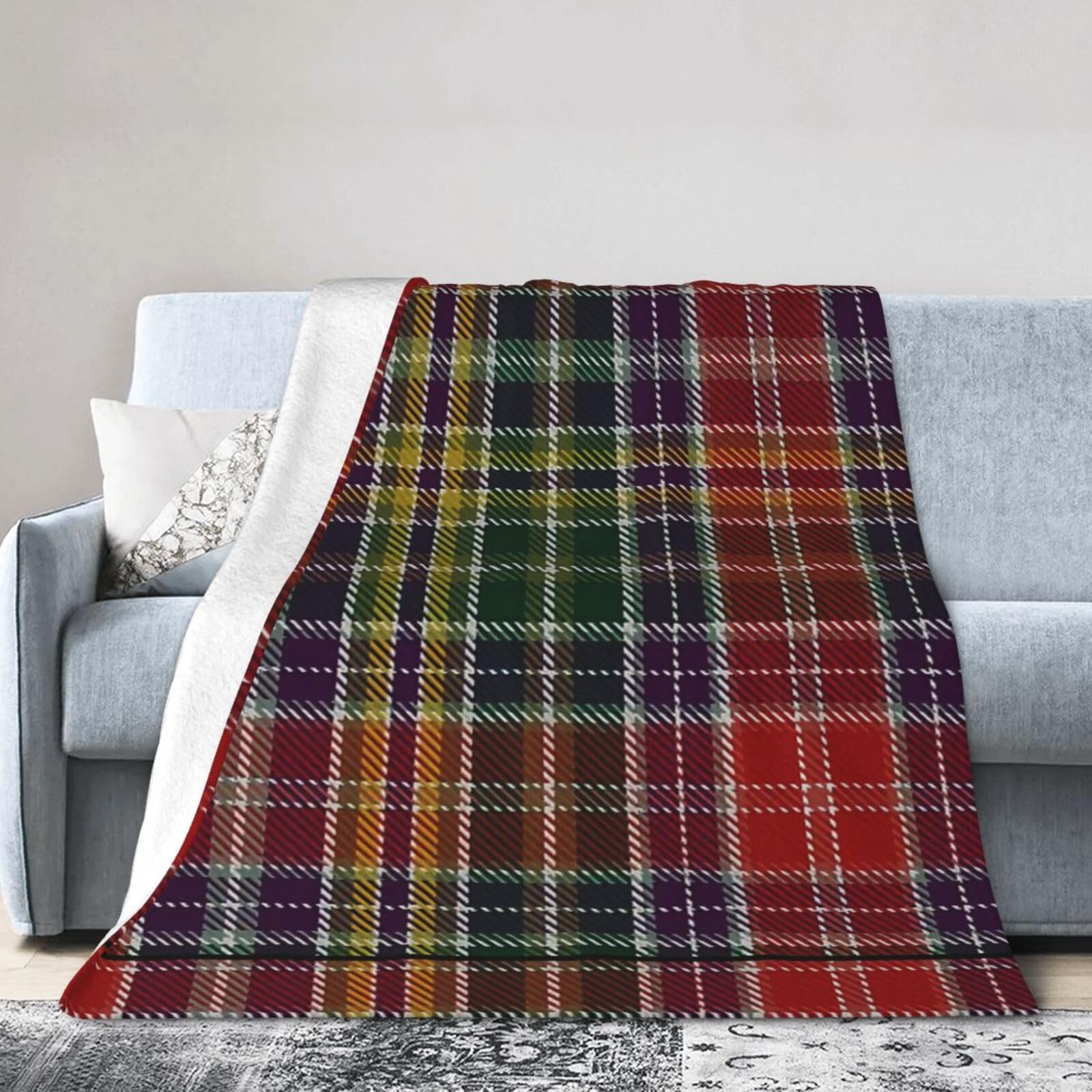 ERTDFXCV Scottish Tartan Blanket 50"x40"