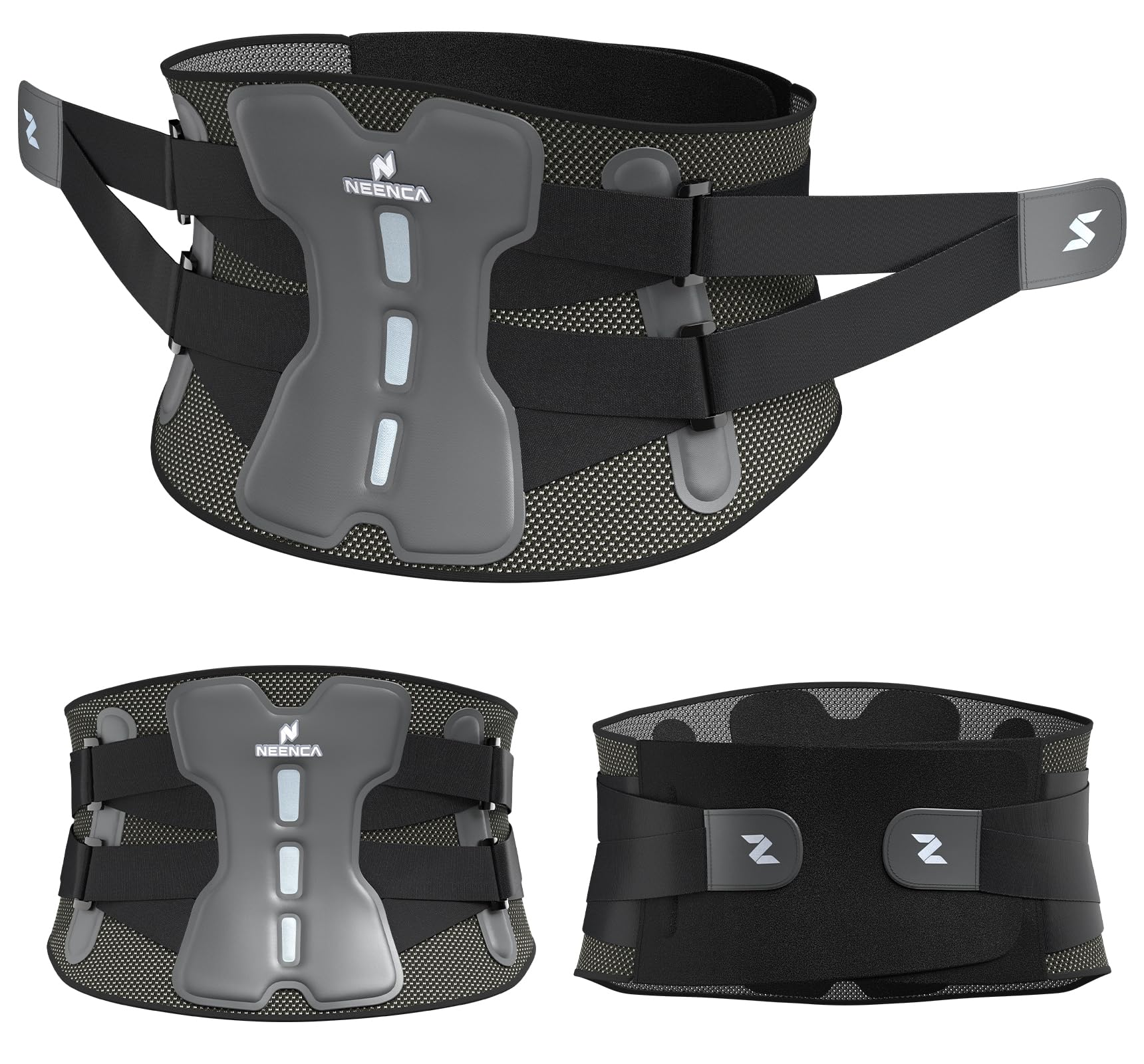 NEENCA Ceinture lombaire pour soulager les douleurs du bas du dos avec système de soutien bionique, ceinture de soutien lombaire réglable pour hommes et femmes avec coussin lombaire, maille douce.