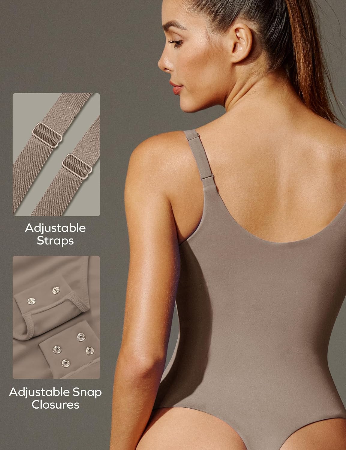 IUGA Shapewear Bodysuits for Women Tummy Control Slimming Tank Top Bodysuit Deep V Neck Sexy Sleeveless Body Suit