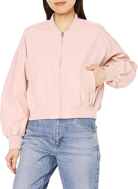 Amazon ウィゴー ボリュームスリーブ ショート丈 コンパクト ミニ丈 Ma 1 アウター ジャケット レディース F ピンク コート ジャケット 通販