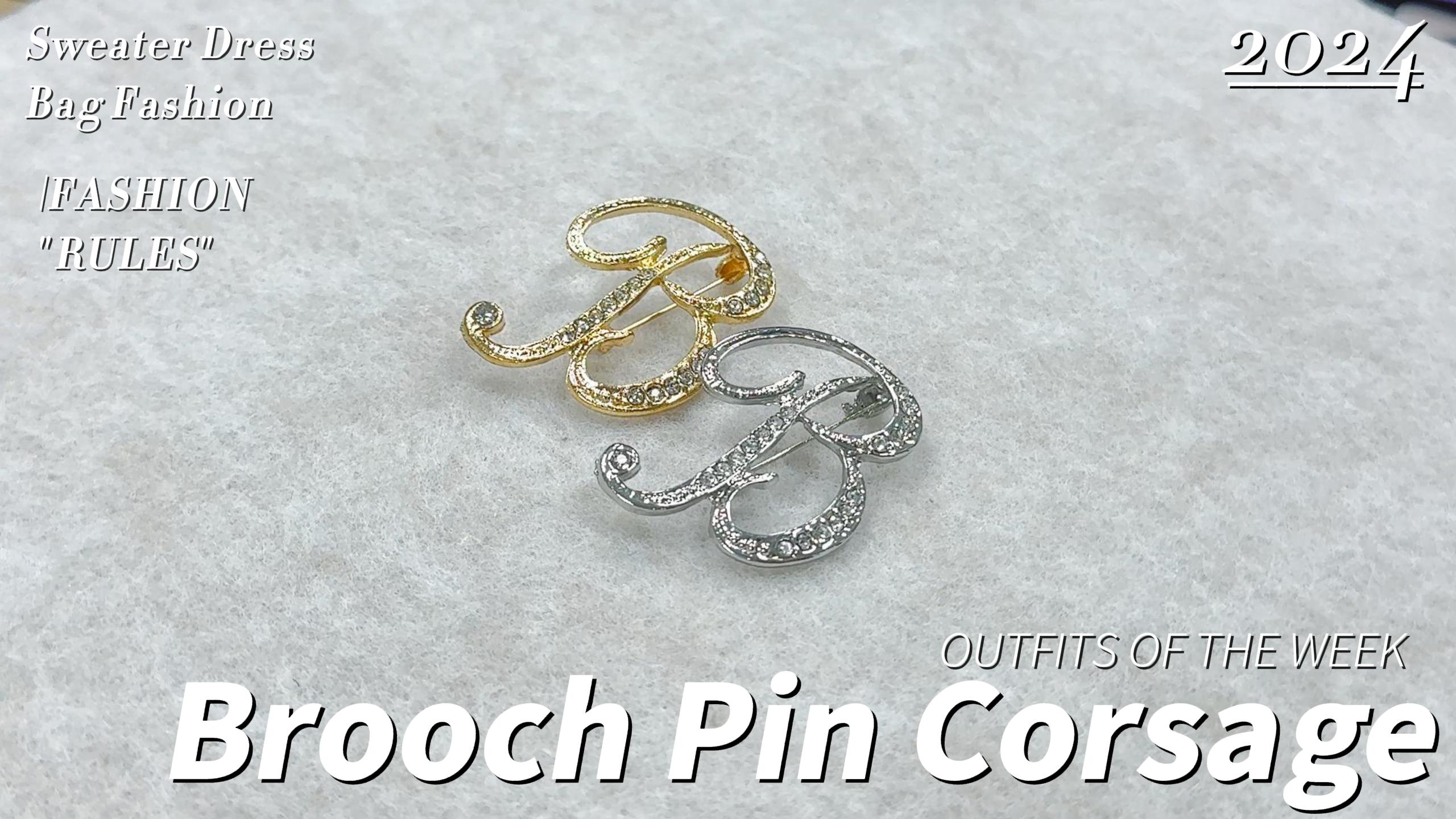 SINNKY A-Z English Letter Brooch Set - Silver Alloy, 2 Sizes, For Clothing & Accessories - View #2