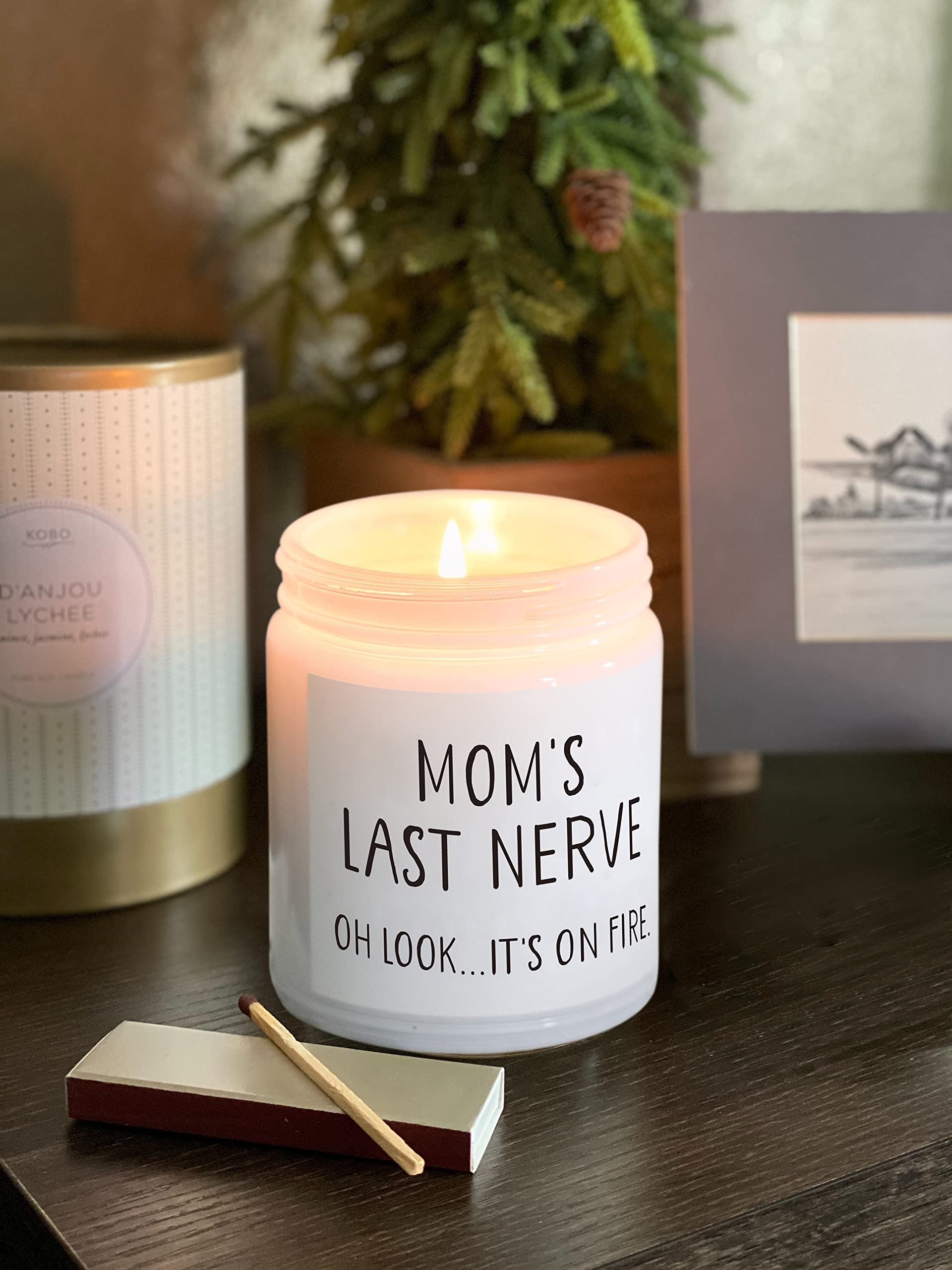 Mothers Day Gifts for Mom from Daughter and Son, Moms Last Nerve Candle, Cool Best Mom Gifts Ideas, Birthday & Mothers Day & Thanksgiving & Christmas Gift for Moms - Lavender Scented Candle