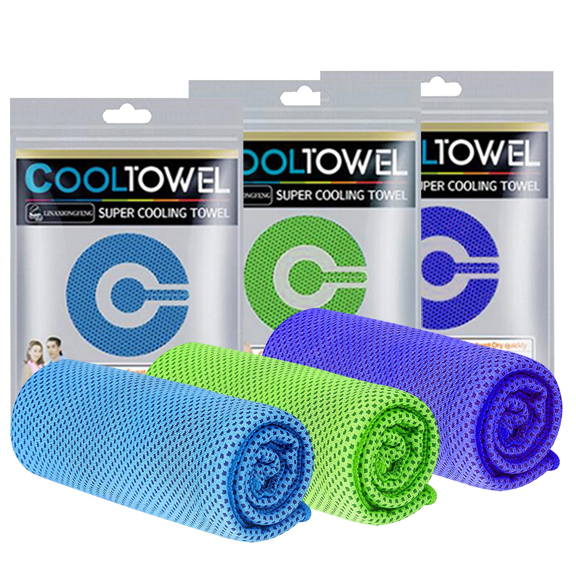 YORFULL Cooling Towels for Neck,Quick Drying Ice Towel Instant Cooling Relief,Soft Breathable Chilly Towel for Gym,Golf,Yoga,Camping,Running, Workout,and More Activities Blue