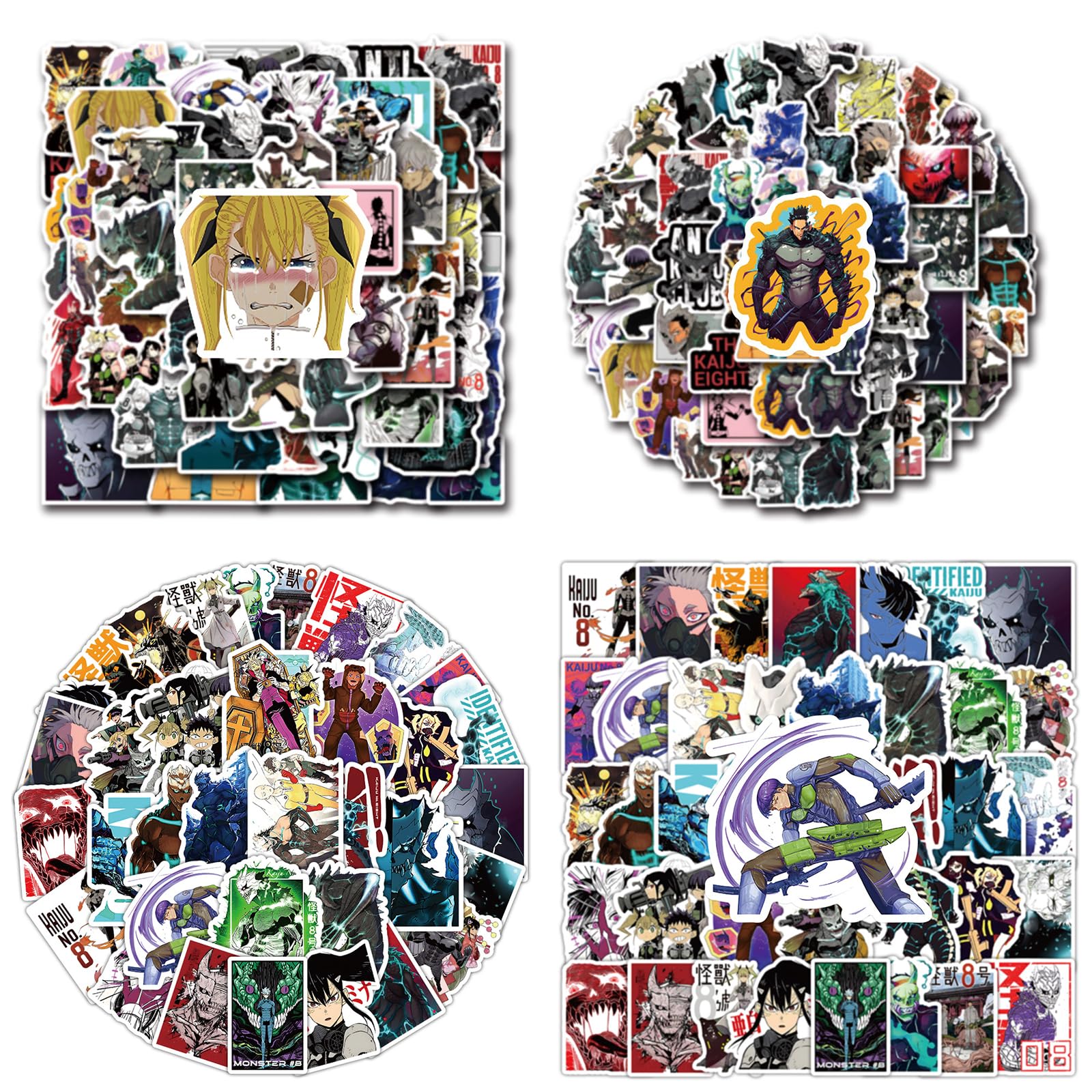 Amazon.co.jp: アニメステッカー 怪獣8号 ステッカー 108枚セット 防水