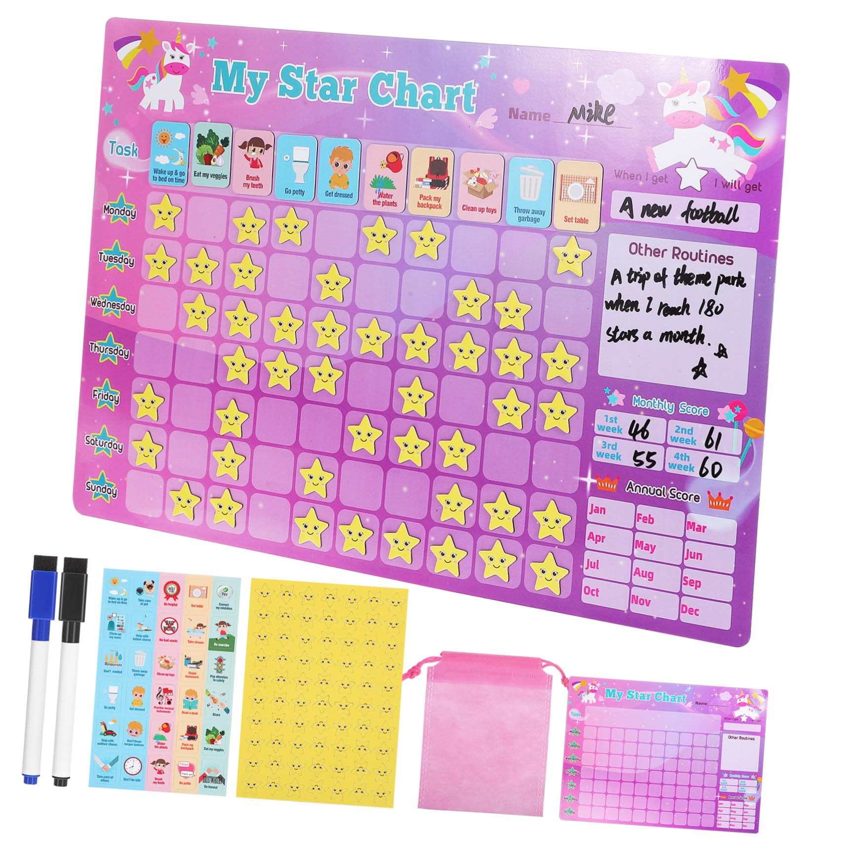 Tabla de Recompensas Magnética 1 Juego Plástico Diseño Adorable