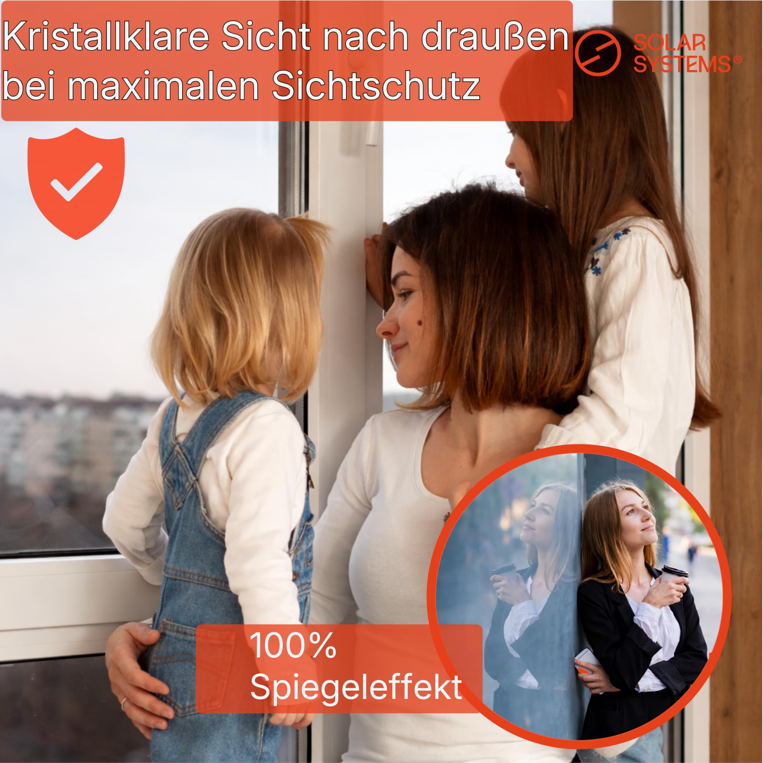 Solar Systems Hitzeschutzfolie Fenster Außen Silber 100 x 300 cm | Spiegelfolie für Außen mit Komplettset. Reduziert Hitze und Blendung. Schützt vor Wärmeverlust.