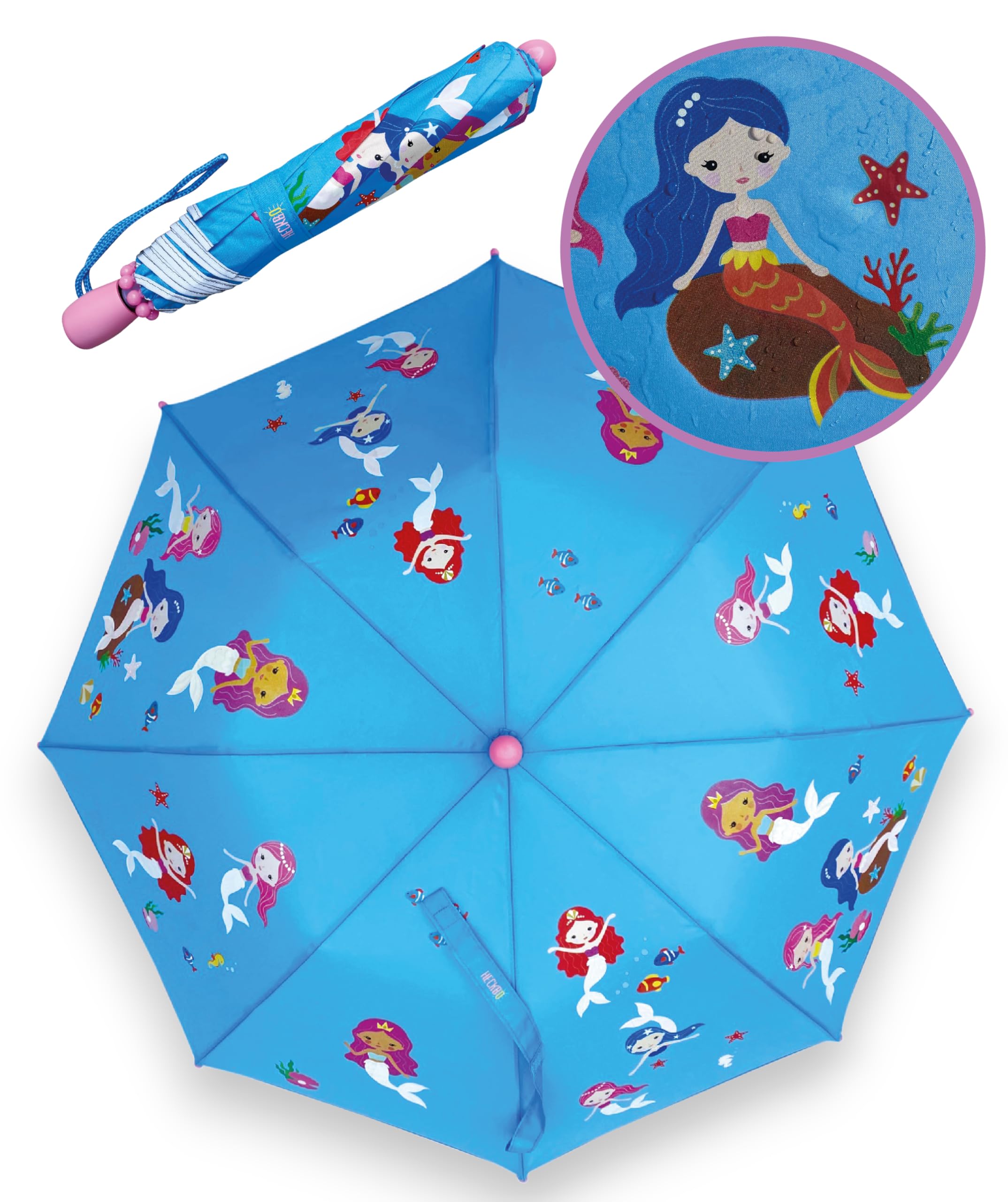 color changing umbrella children boys and girls - many motifs - color change in the rain - pocket