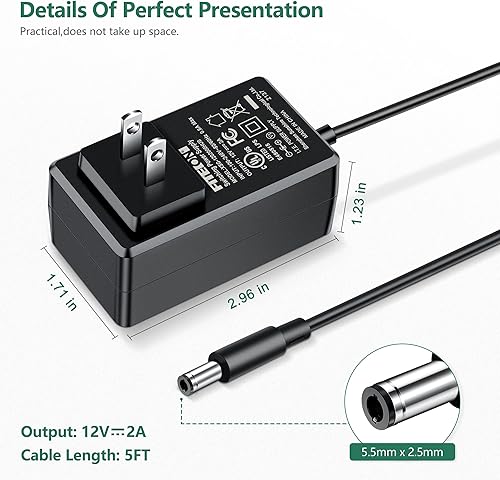 Miniatura 2 de FITE ON Adaptador de CA con certificación UL, cargador de batería de repuesto para taladro inalámbrico rosa, kit de herramientas de destornillador