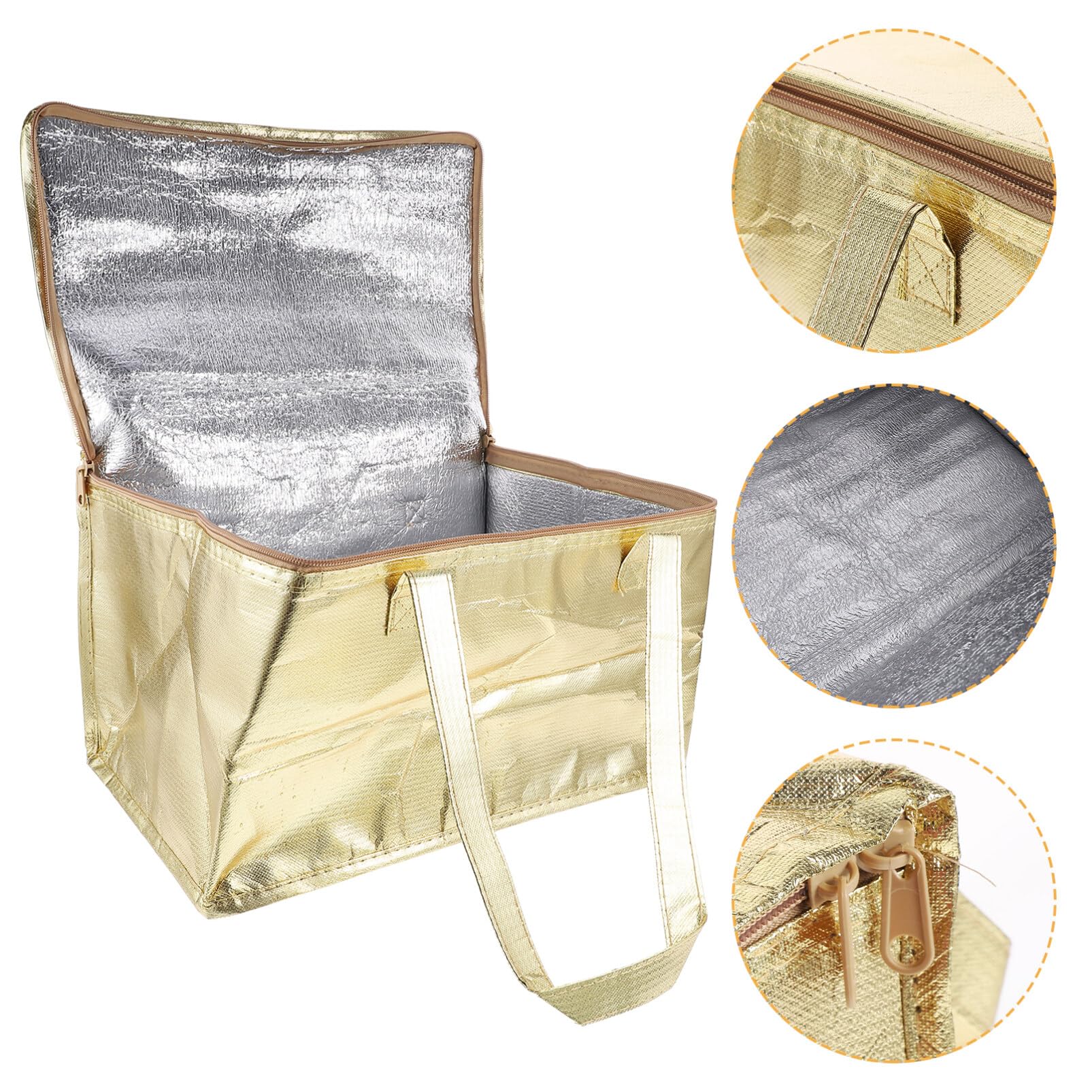 Kichvoe Insulated Food Transport Bag Thick Insulation Tote for Pizza Seafood Design for Picnics Shopping Travel Restaurant Use