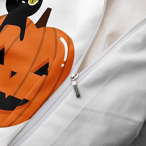 Miniatura 278 de Pumpkin Bedding Halloween Duvet Cover Set Funny Evil Pumpkin Pattern Design Black Halloween Bedding Set Queen 1 Duvet Cover 2 Pillowcases