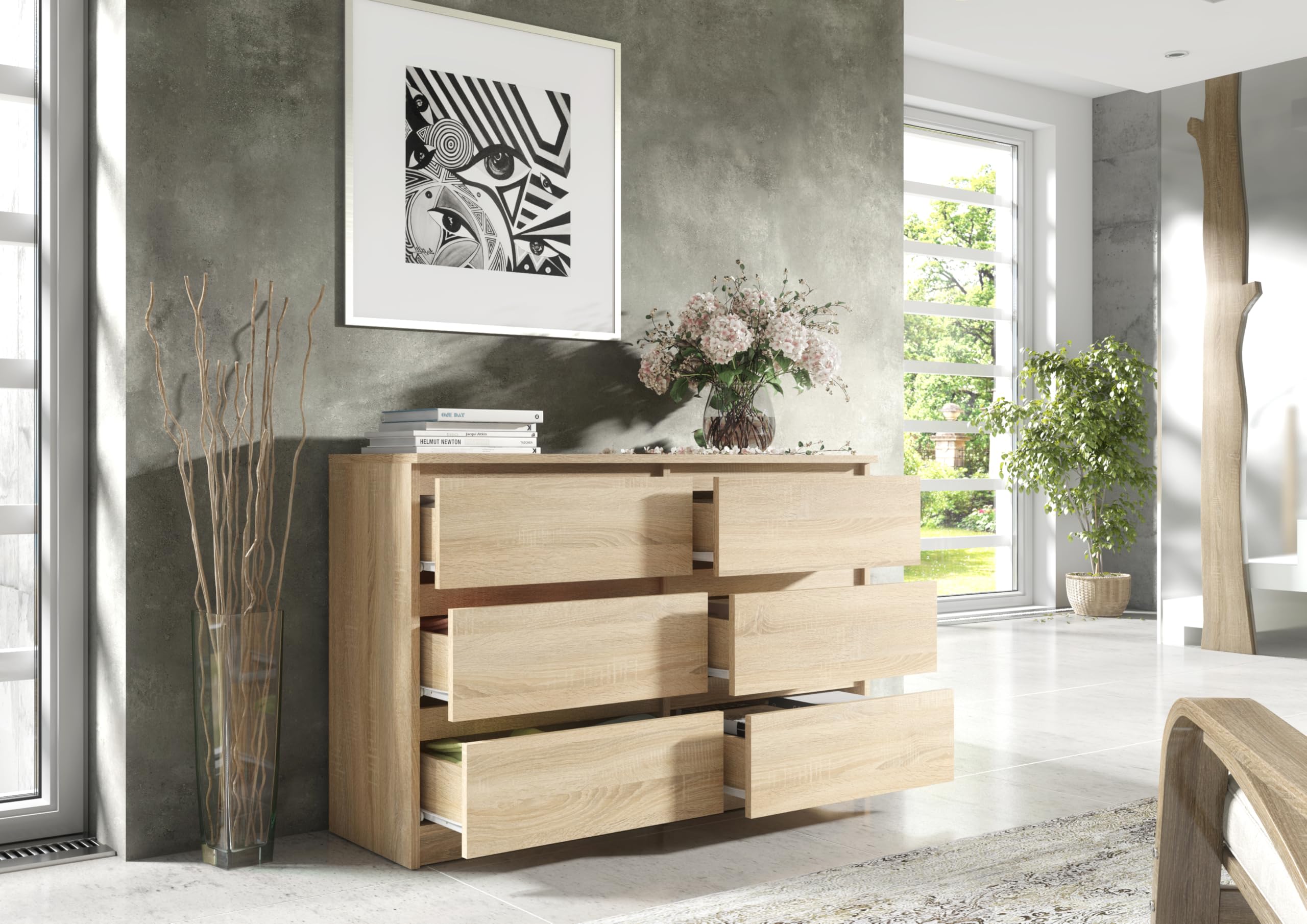 Landelijke klassieke kast, buffetkast, ladekast, servieskast