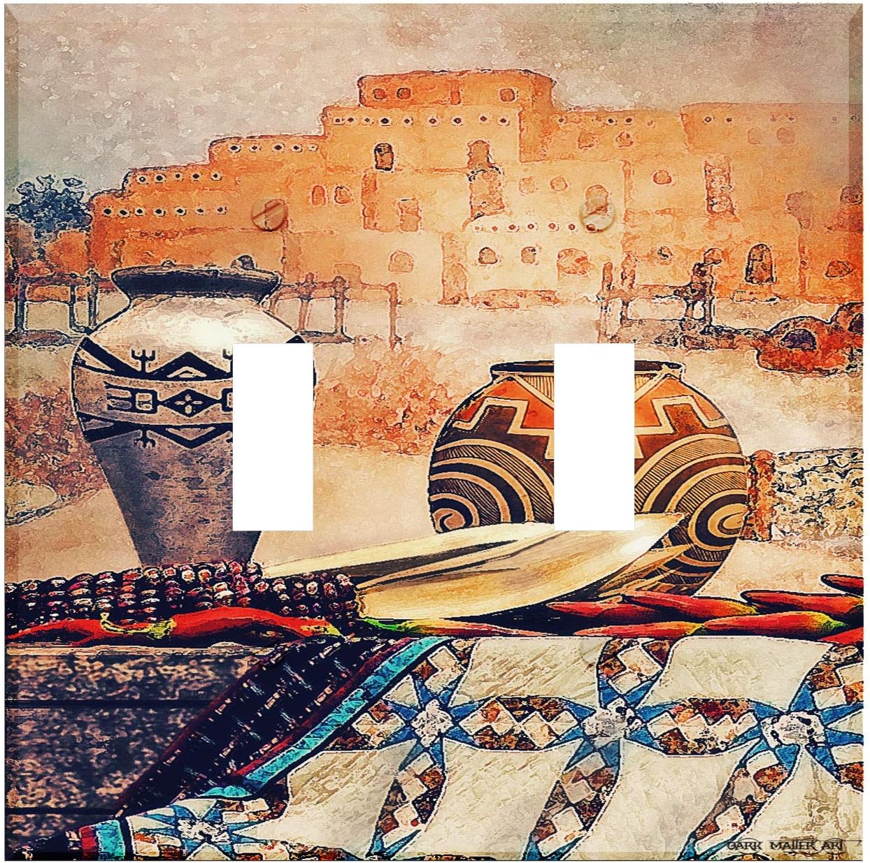 South West Pottery Scene Double Toggle Switchplate - Switch Plate Cover