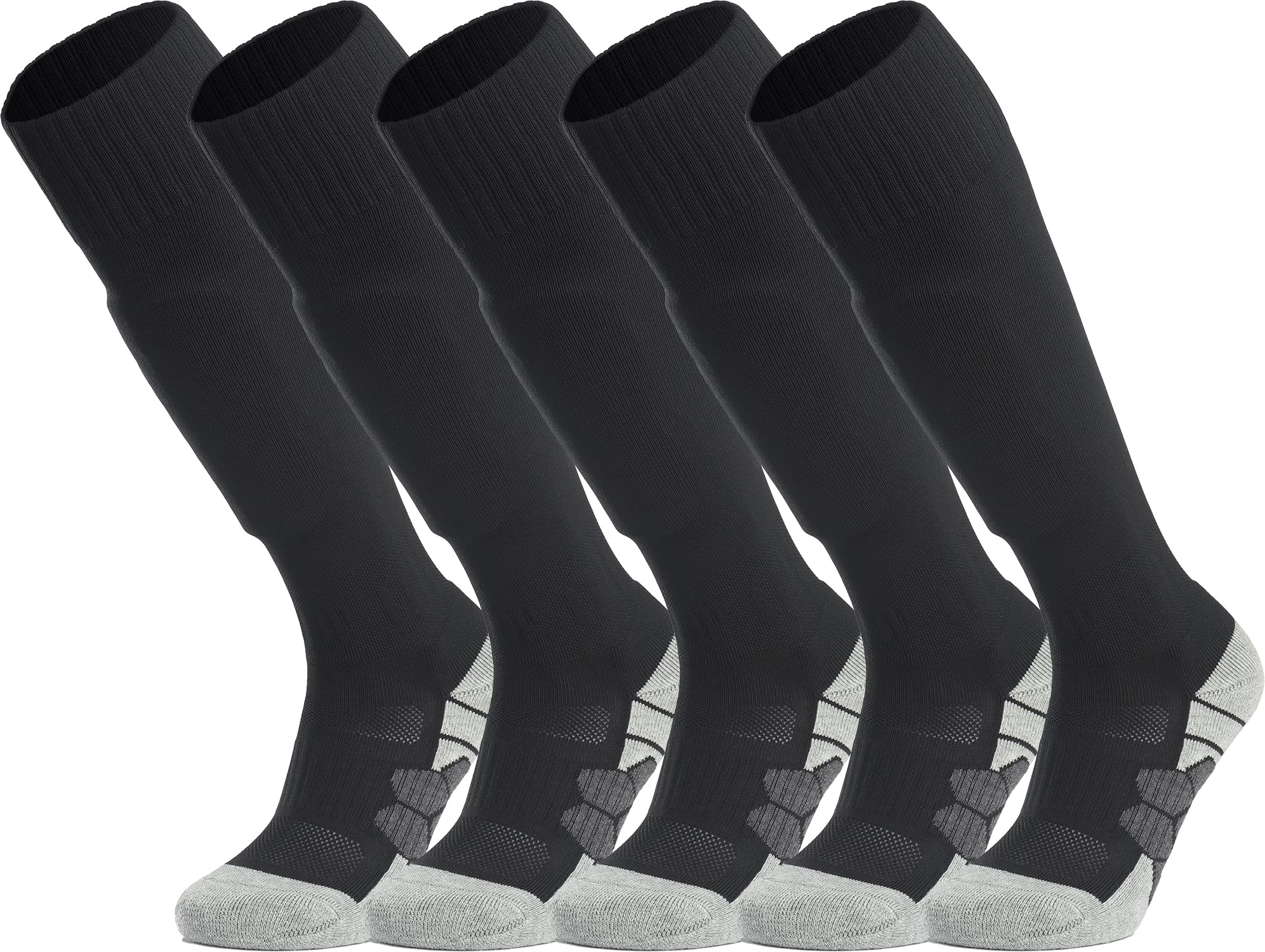 APTESOL Knee High Soccer Socks (1/3/5 Pair) Team Sport Cushion Athletic Socks for Kids Youth Adult