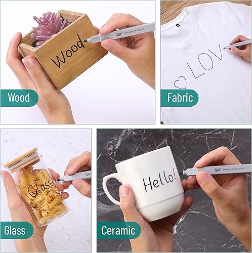 Miniatura 3 de Mr. Pen - Paquete de 12 marcadores permanentes estéticos negros de punta fina